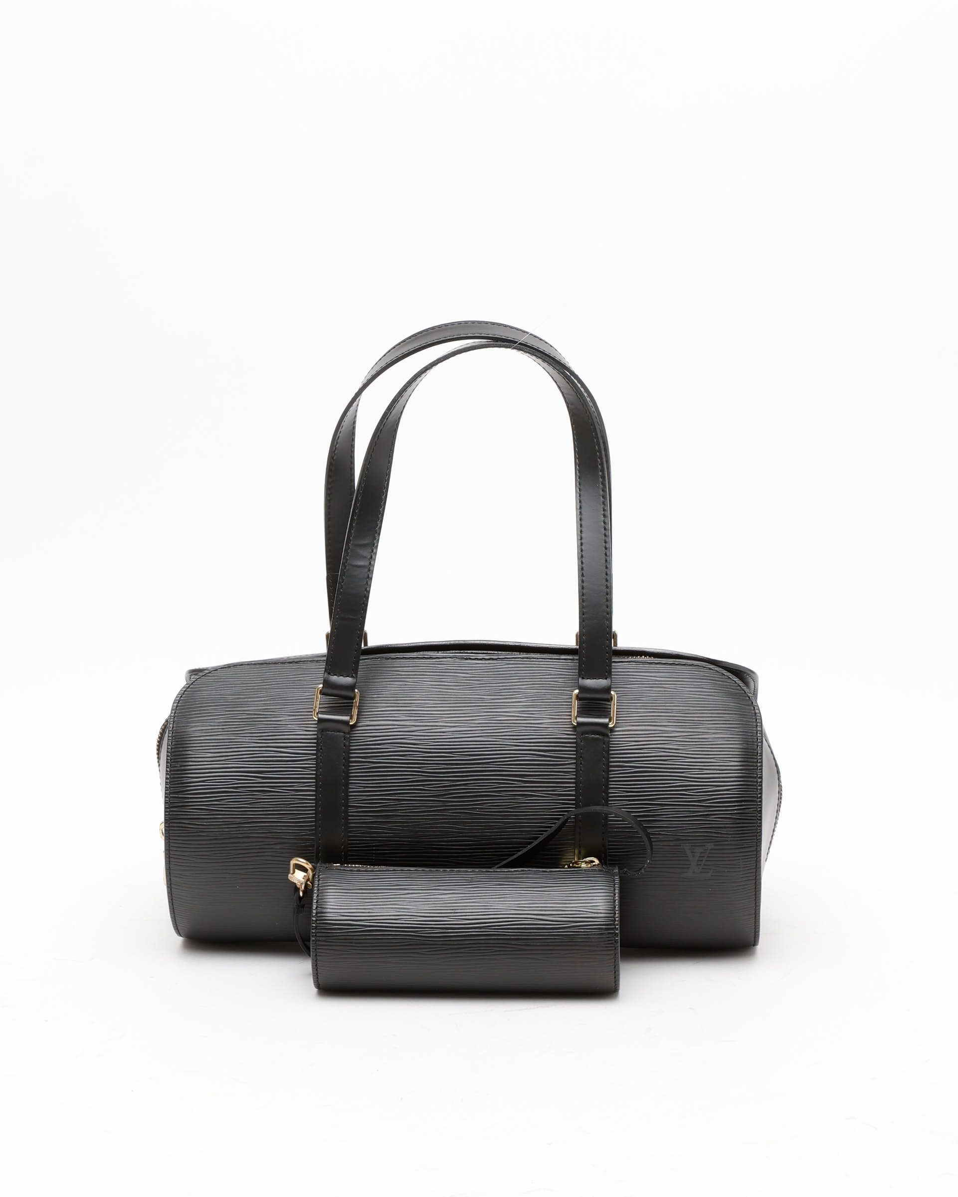 Pre-owned Louis Vuitton Epi Soufflot Bag In Black