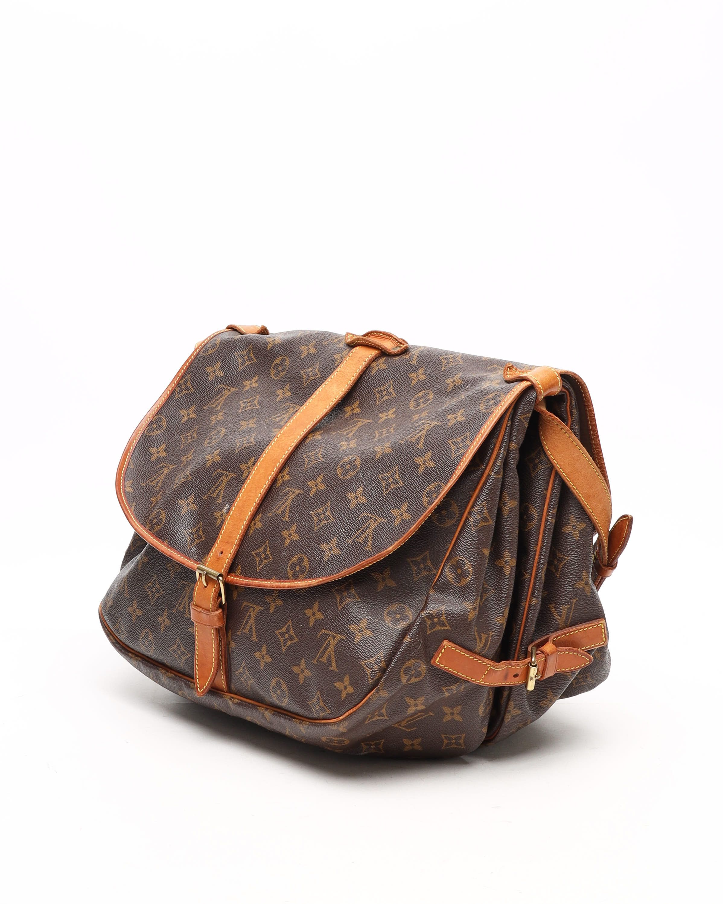 Pre-owned Louis Vuitton Monogram Saumur 35 Bag In Brown