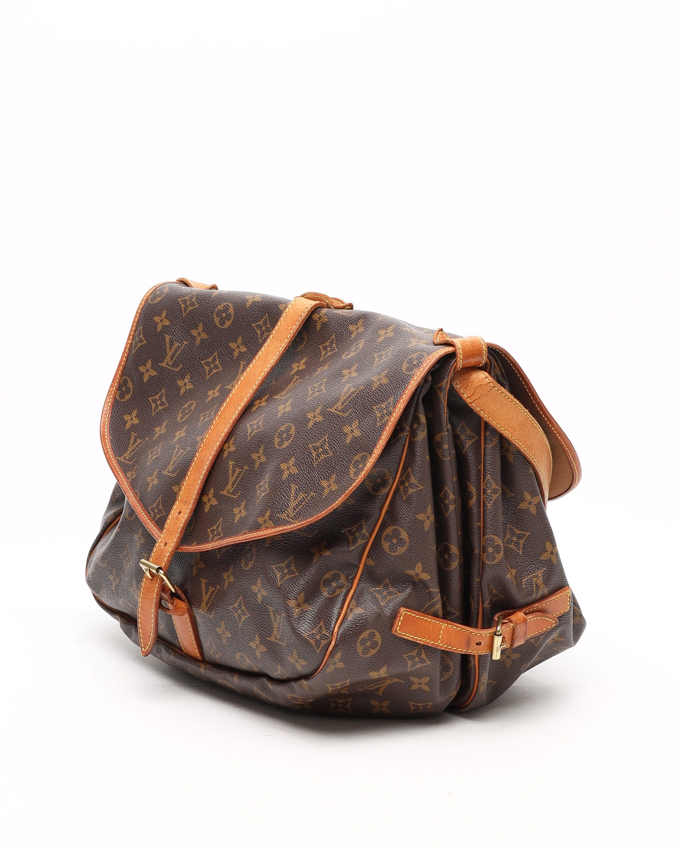Pre-owned Louis Vuitton Monogram Saumur 35 Bag In Brown