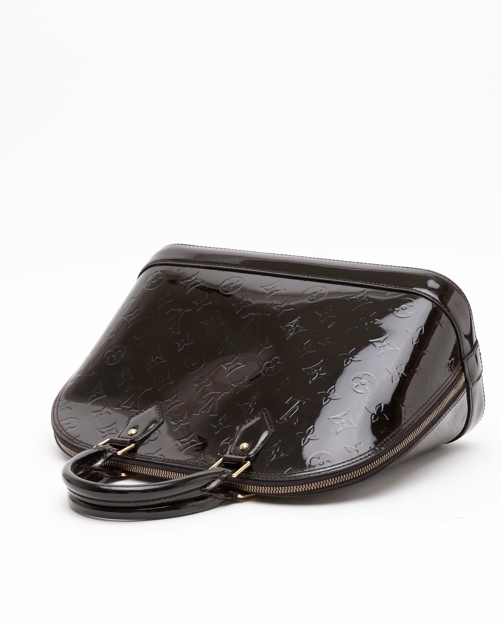 Pre-owned Louis Vuitton Monogram Vernis Alma Pm In Black