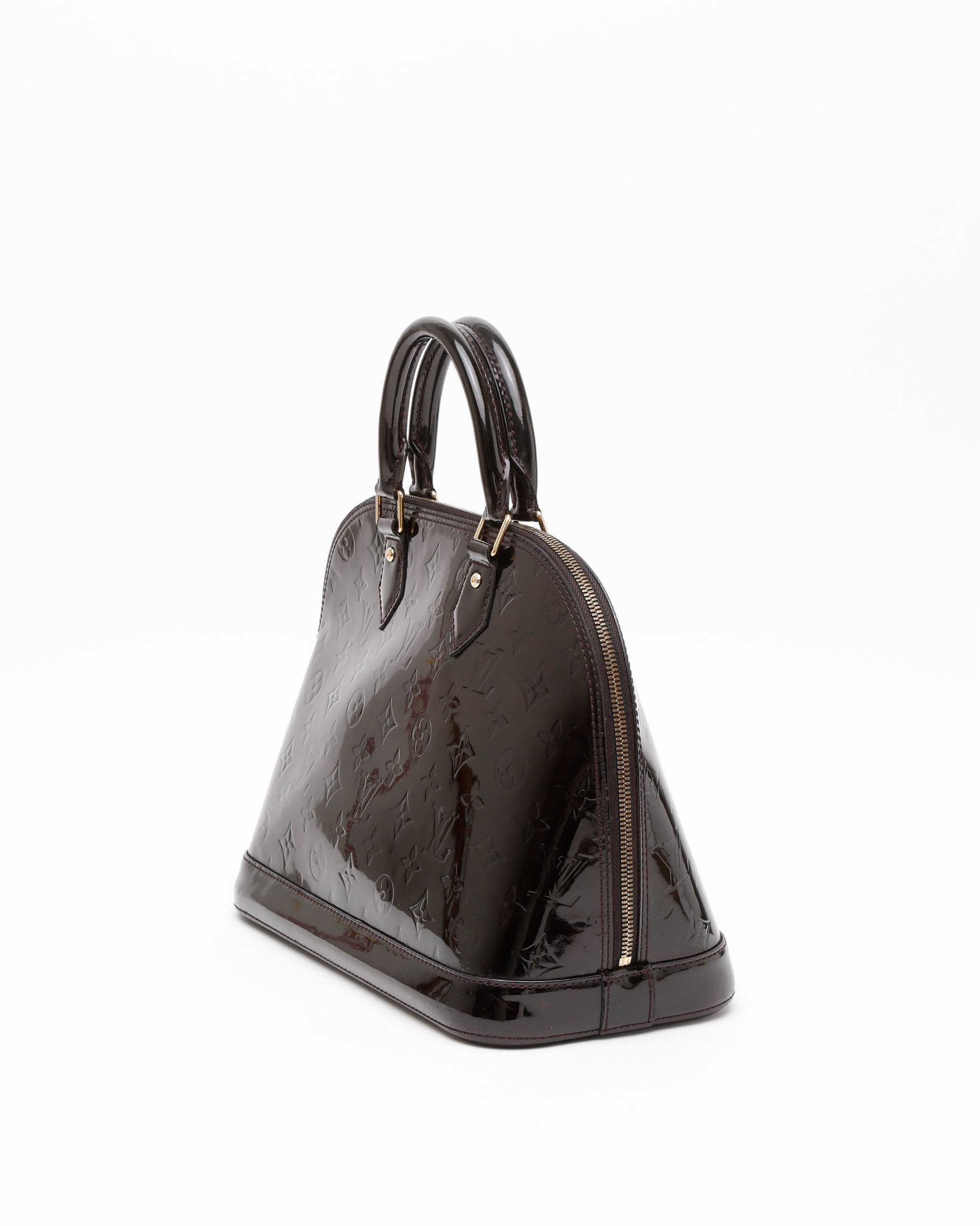 Pre-owned Louis Vuitton Monogram Vernis Alma Pm In Black