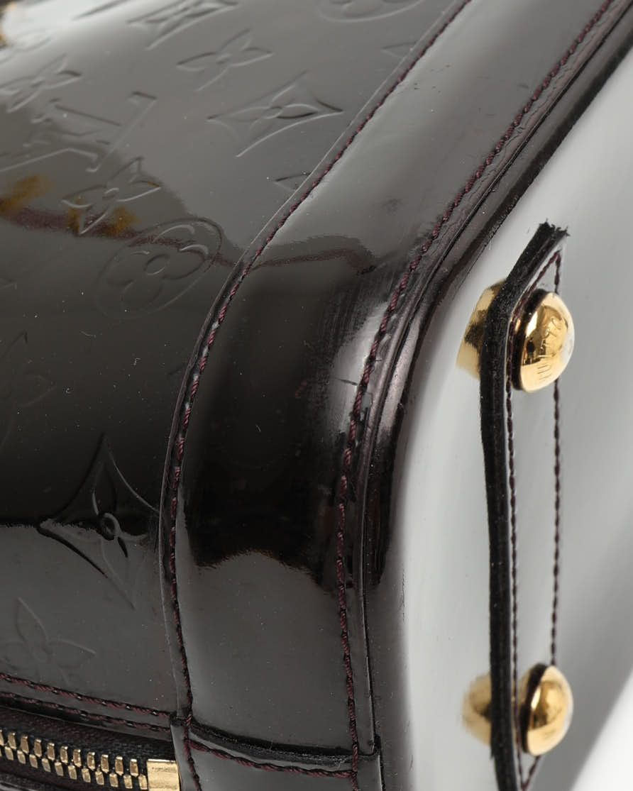 Pre-owned Louis Vuitton Monogram Vernis Alma Pm In Black