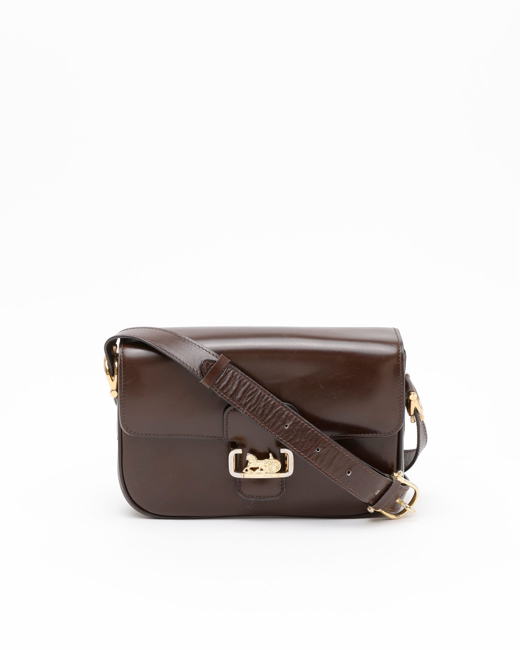 Celine Céline Carriage Box Bag In Brown