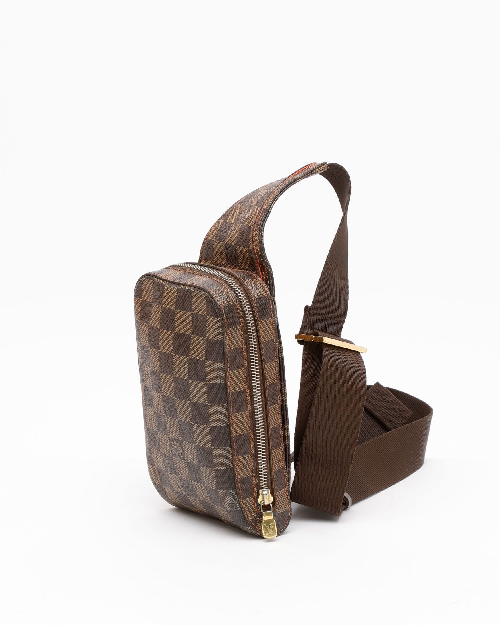 Pre-owned Louis Vuitton Damier Geronimo Sling Bag In Brown