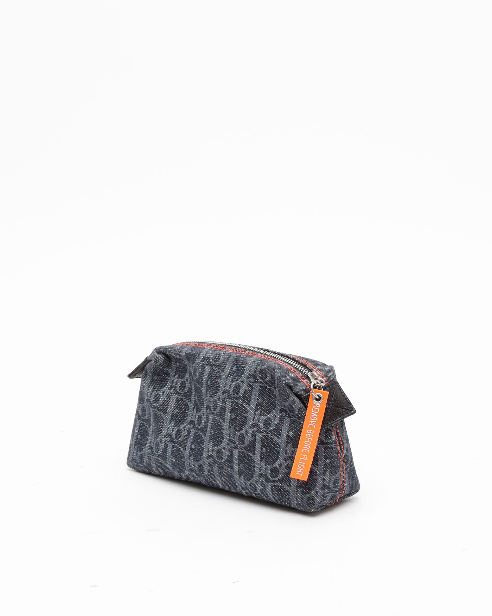 DIOR CHRISTIAN DIOR DENIM TOILETRY POUCH