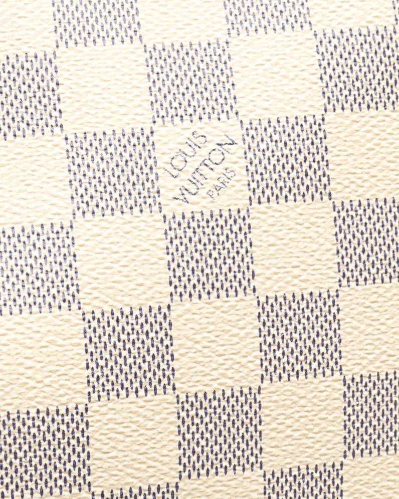 Pre-owned Louis Vuitton Damier Azur Saleya Mm Bag In White