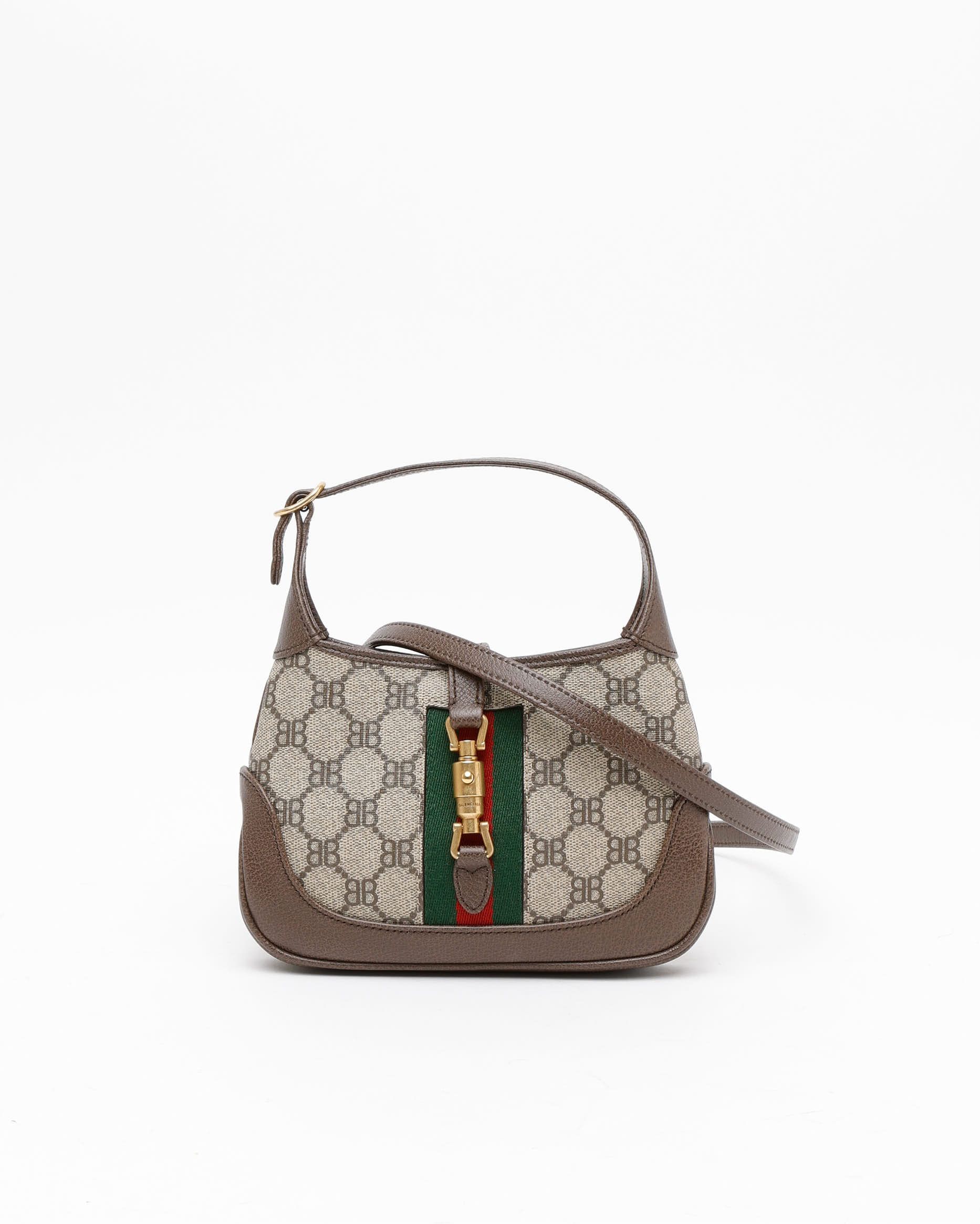 Gucci X Balenciaga The Hacker Project Mini Jackie Shoulder Bag In Sand