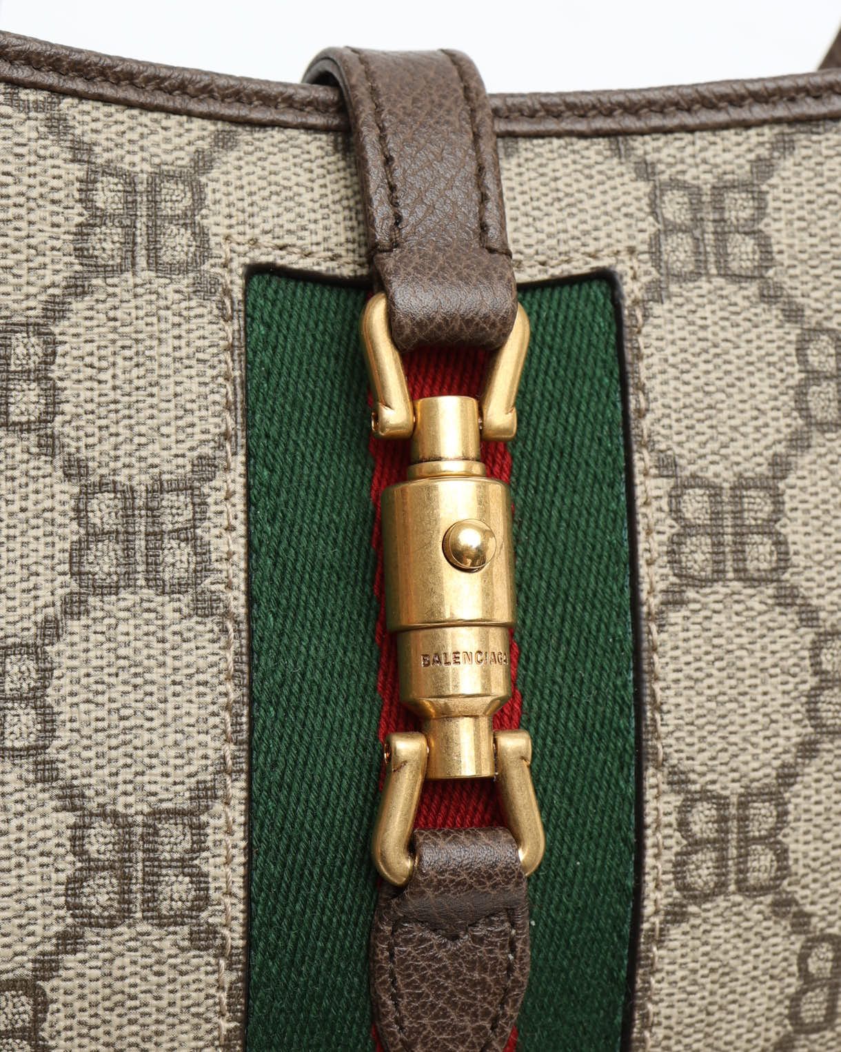 Gucci X Balenciaga The Hacker Project Mini Jackie Shoulder Bag In Sand