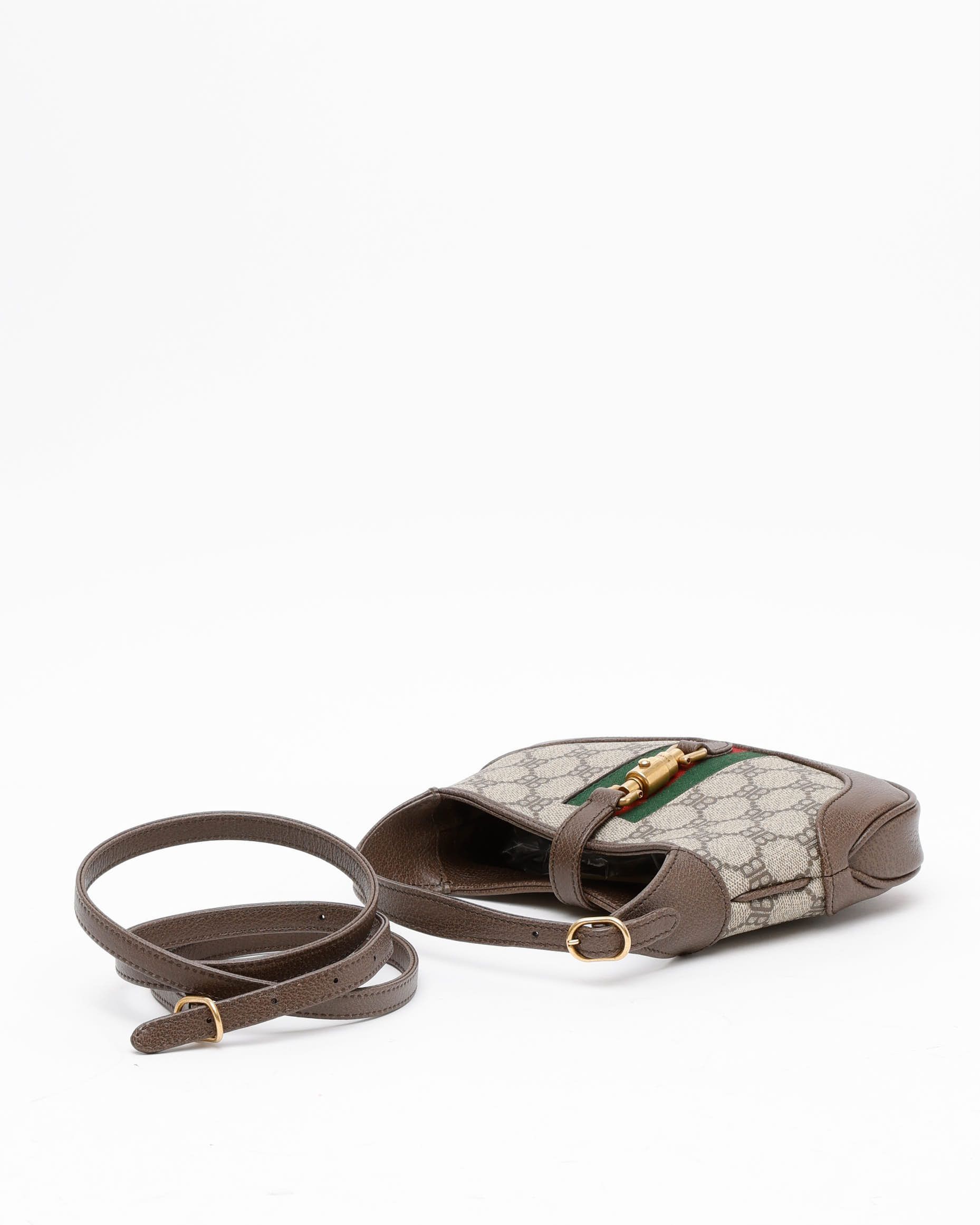 Gucci X Balenciaga The Hacker Project Mini Jackie Shoulder Bag In Sand