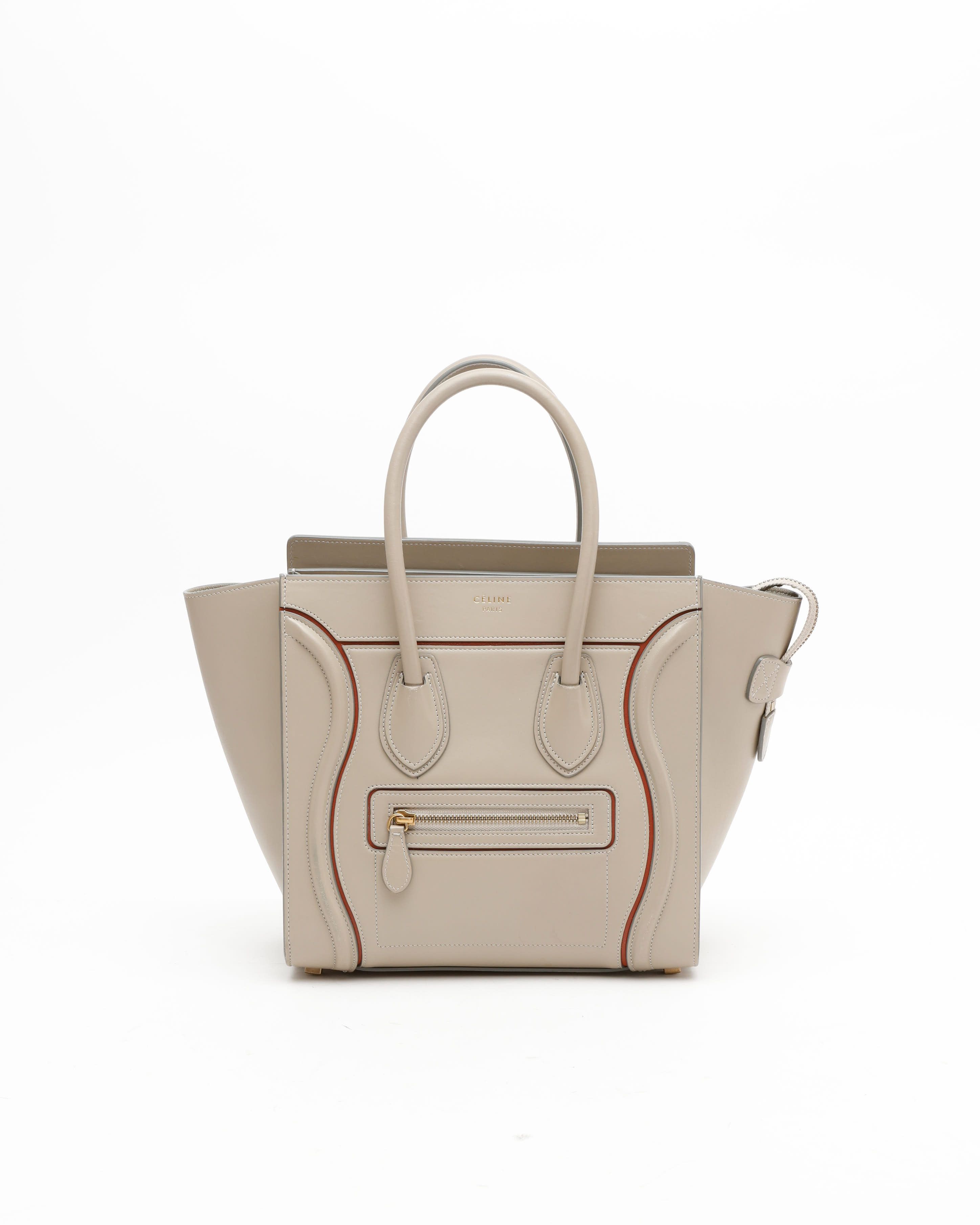Celine Céline Micro Luggage Tote Bag In Neutral