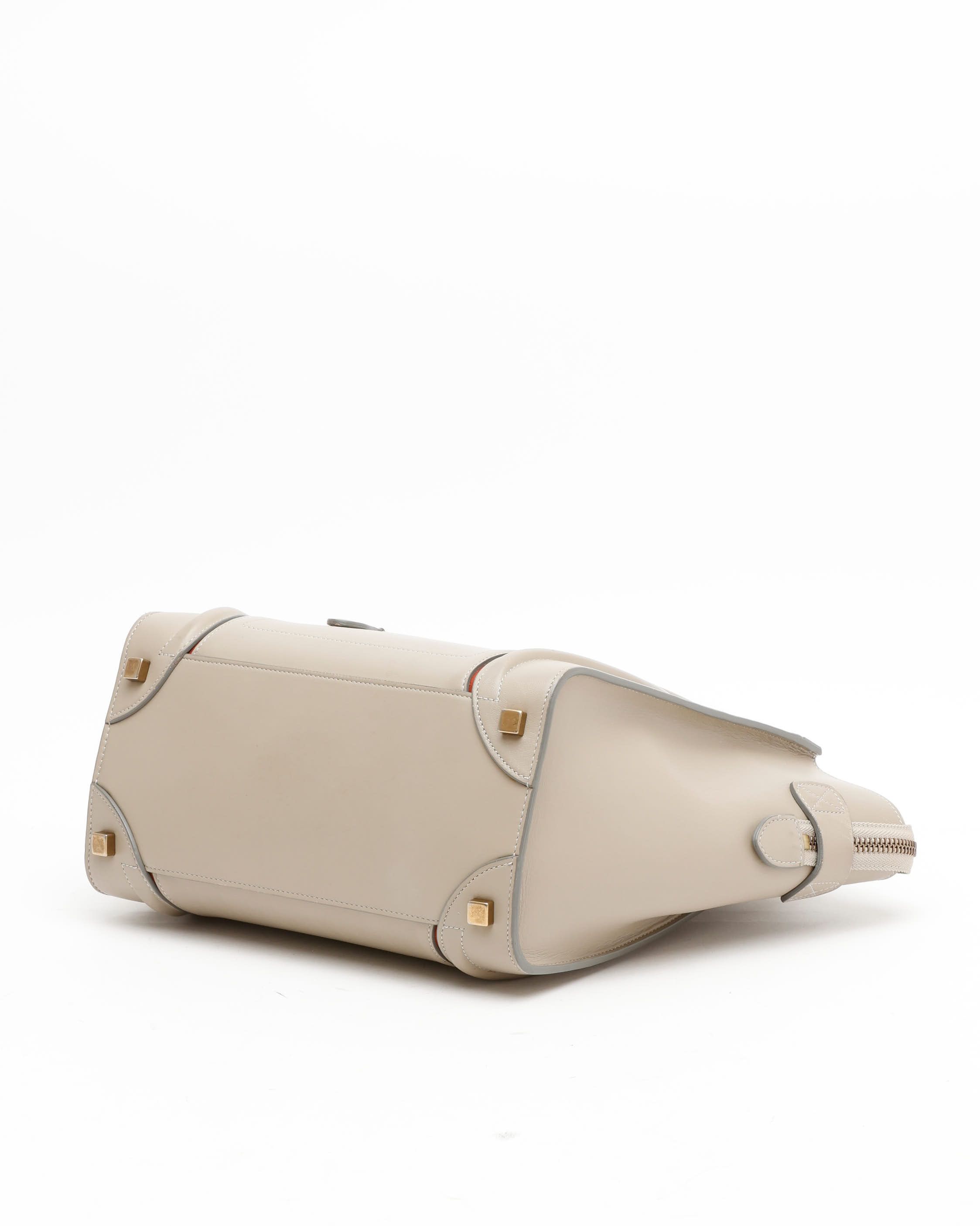 Celine Céline Micro Luggage Tote Bag In Neutral