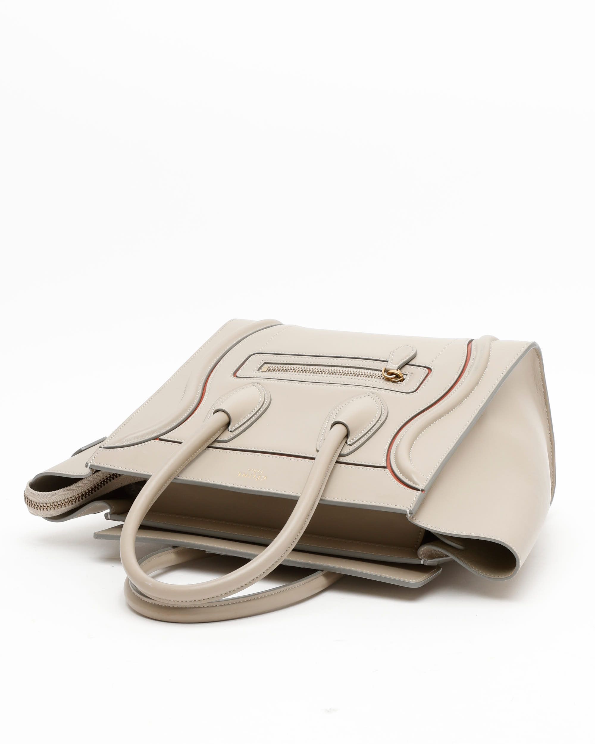Celine Céline Micro Luggage Tote Bag In Neutral