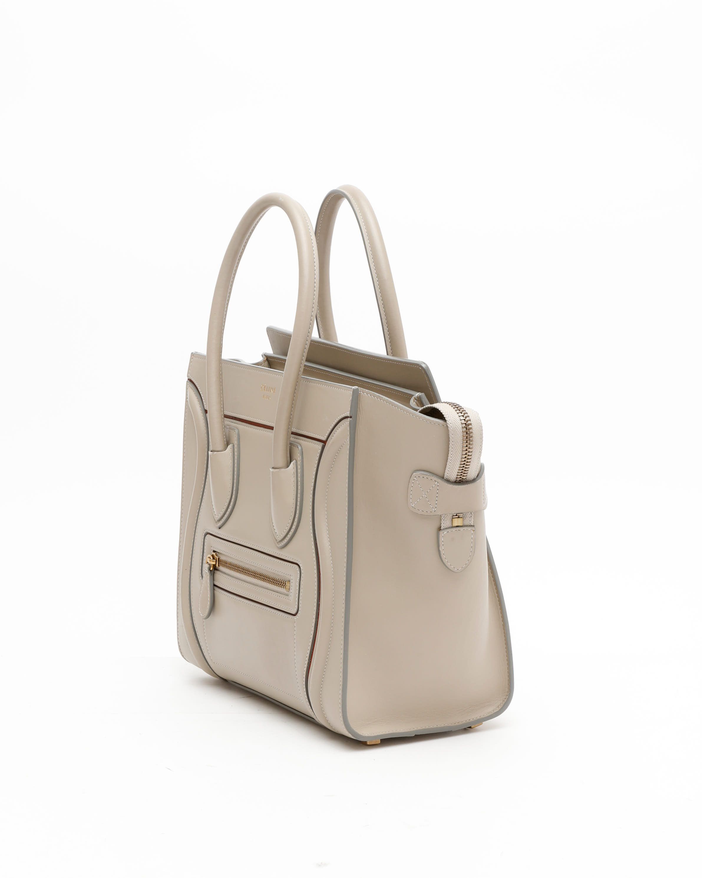 Celine Céline Micro Luggage Tote Bag In Neutral