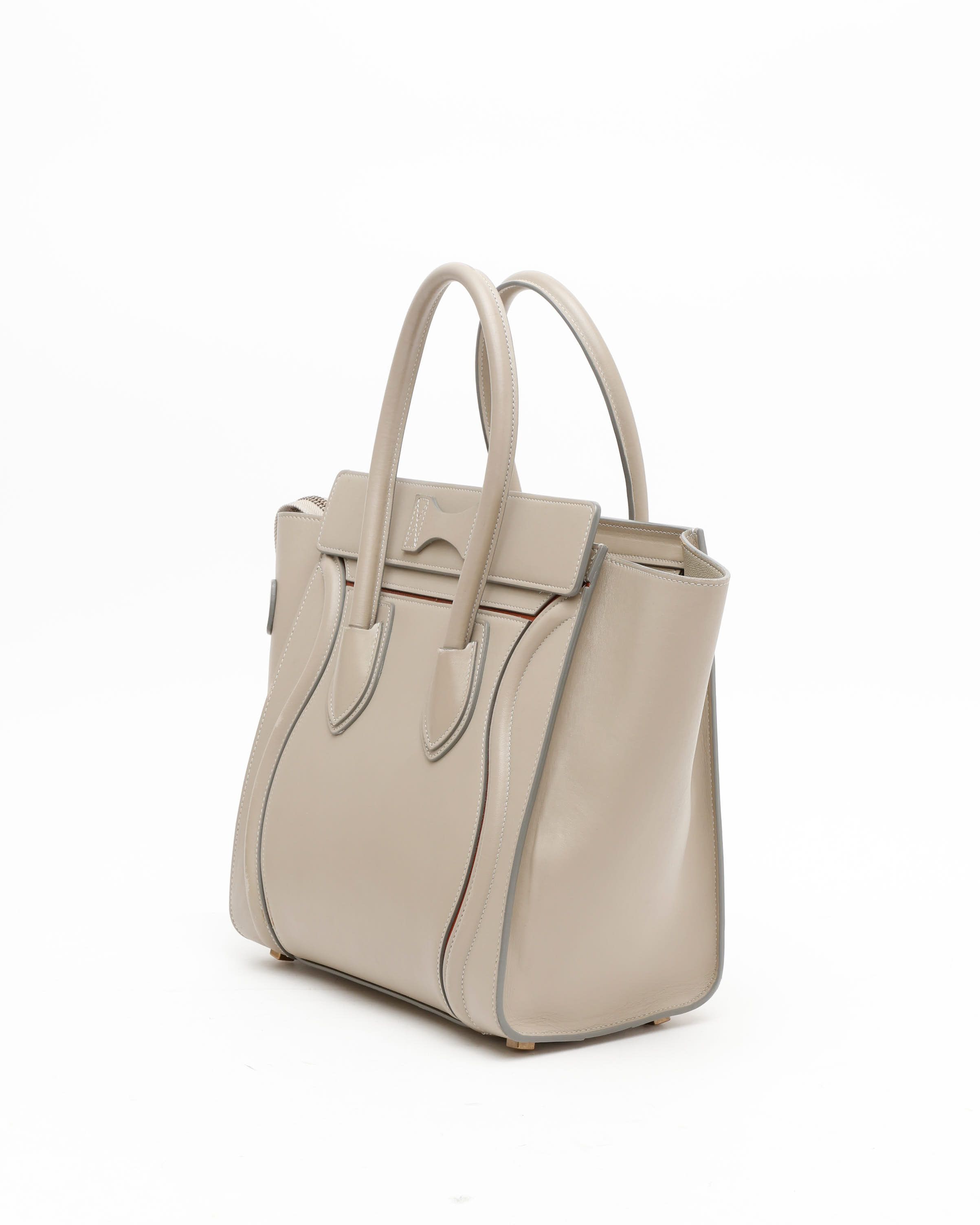 Celine Céline Micro Luggage Tote Bag In Neutral