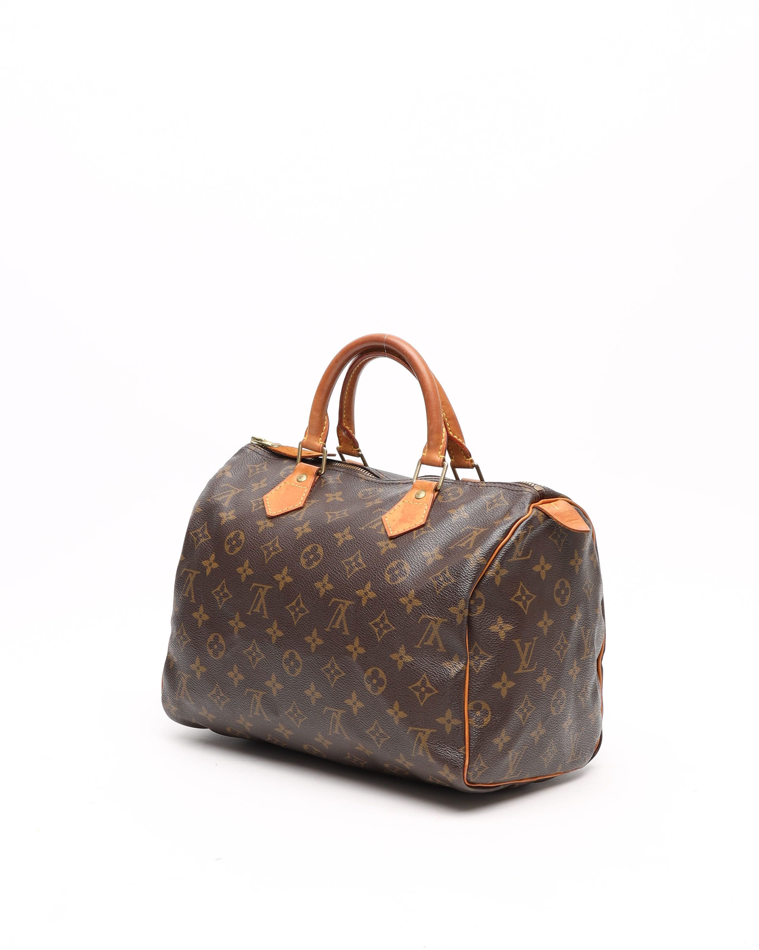 Pre-owned Louis Vuitton Monogram Speedy 30 Bag In Brown