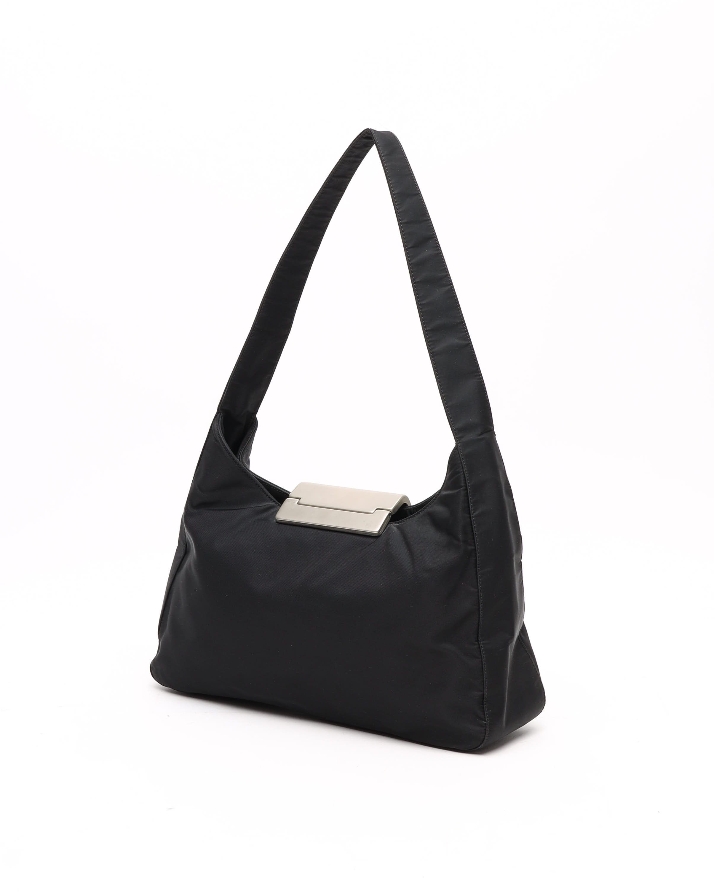 Prada Tessuto Hobo Bag In Black
