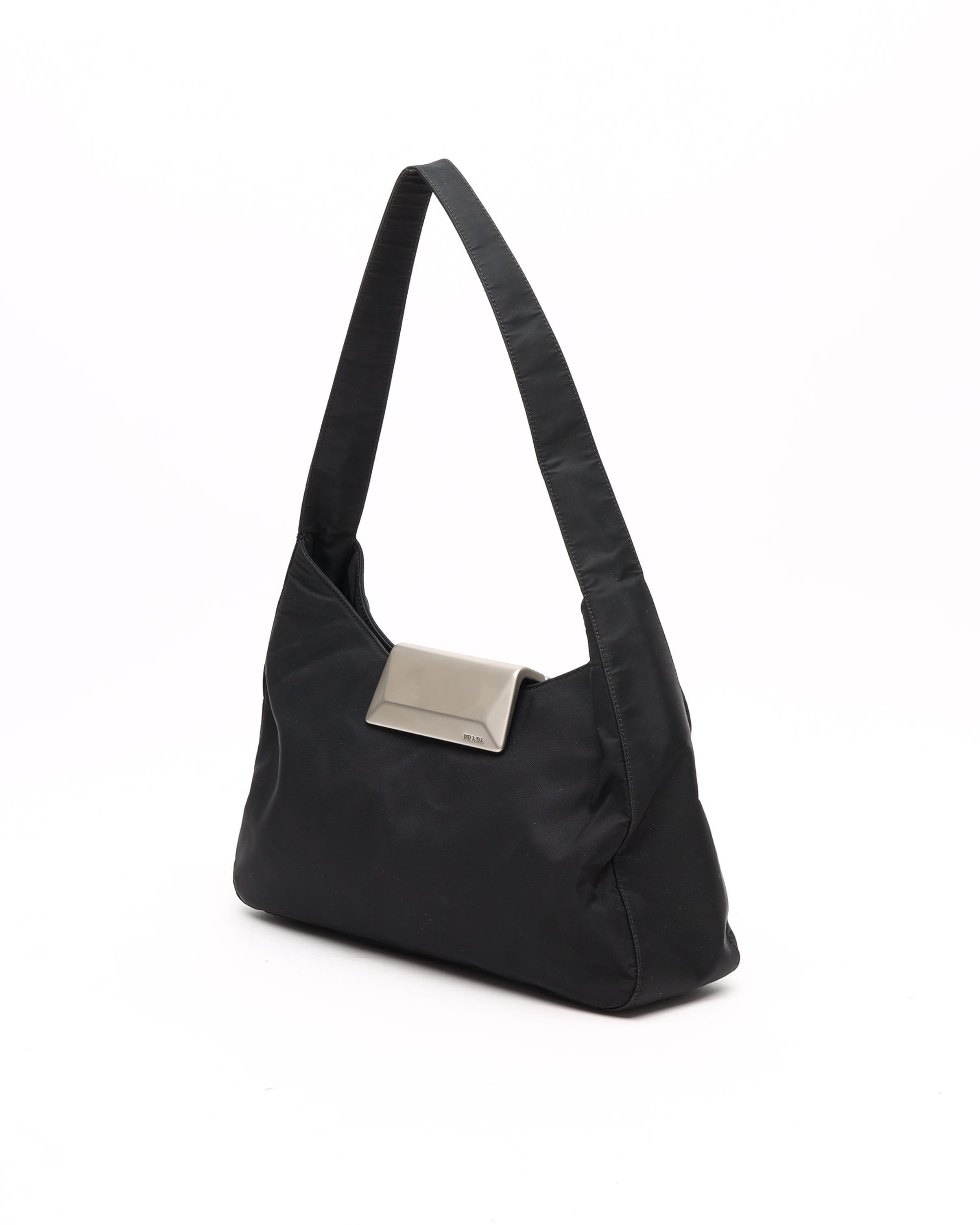 Prada Tessuto Hobo Bag In Black