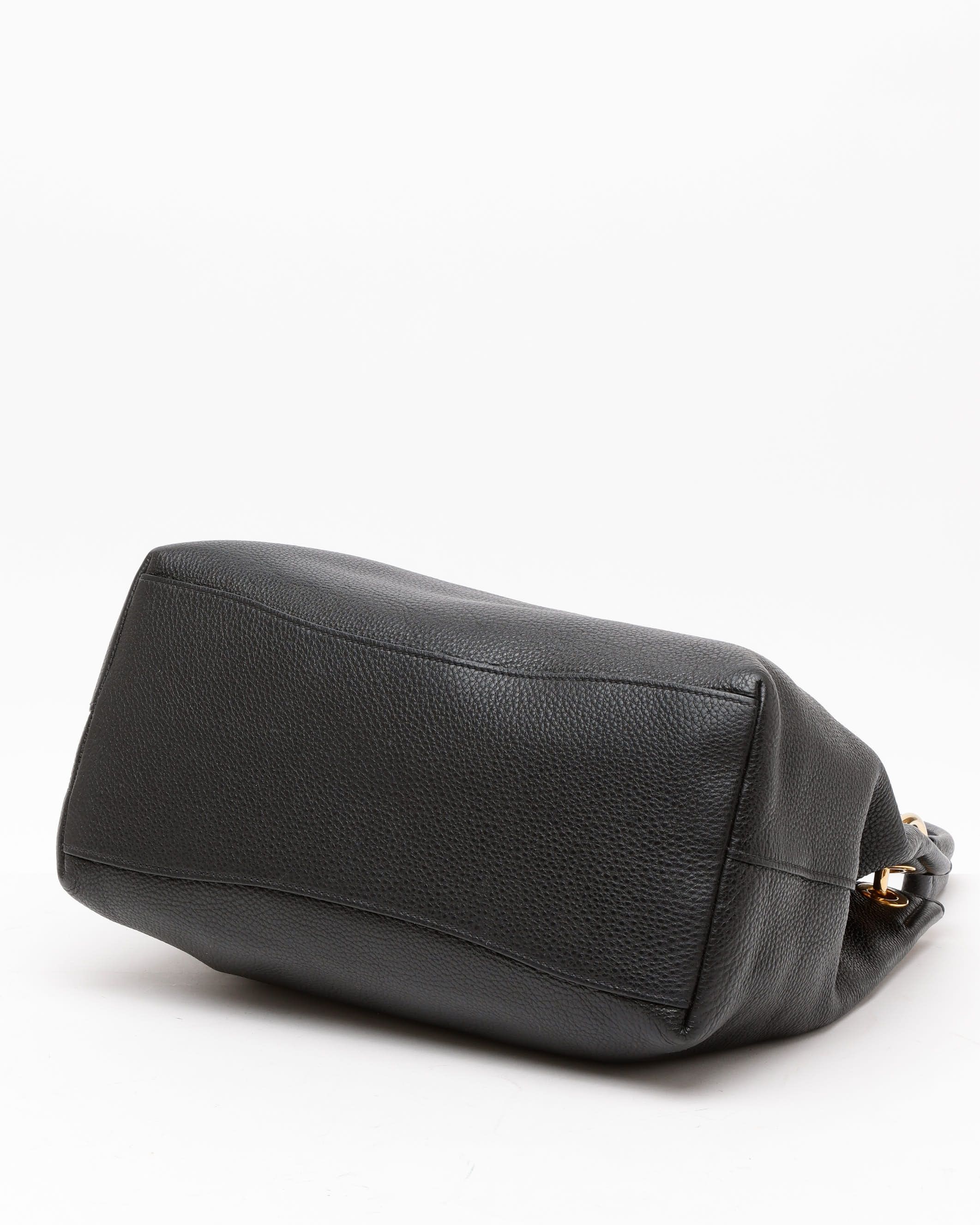 Prada Vitello Phenix Hobo Bag In Black