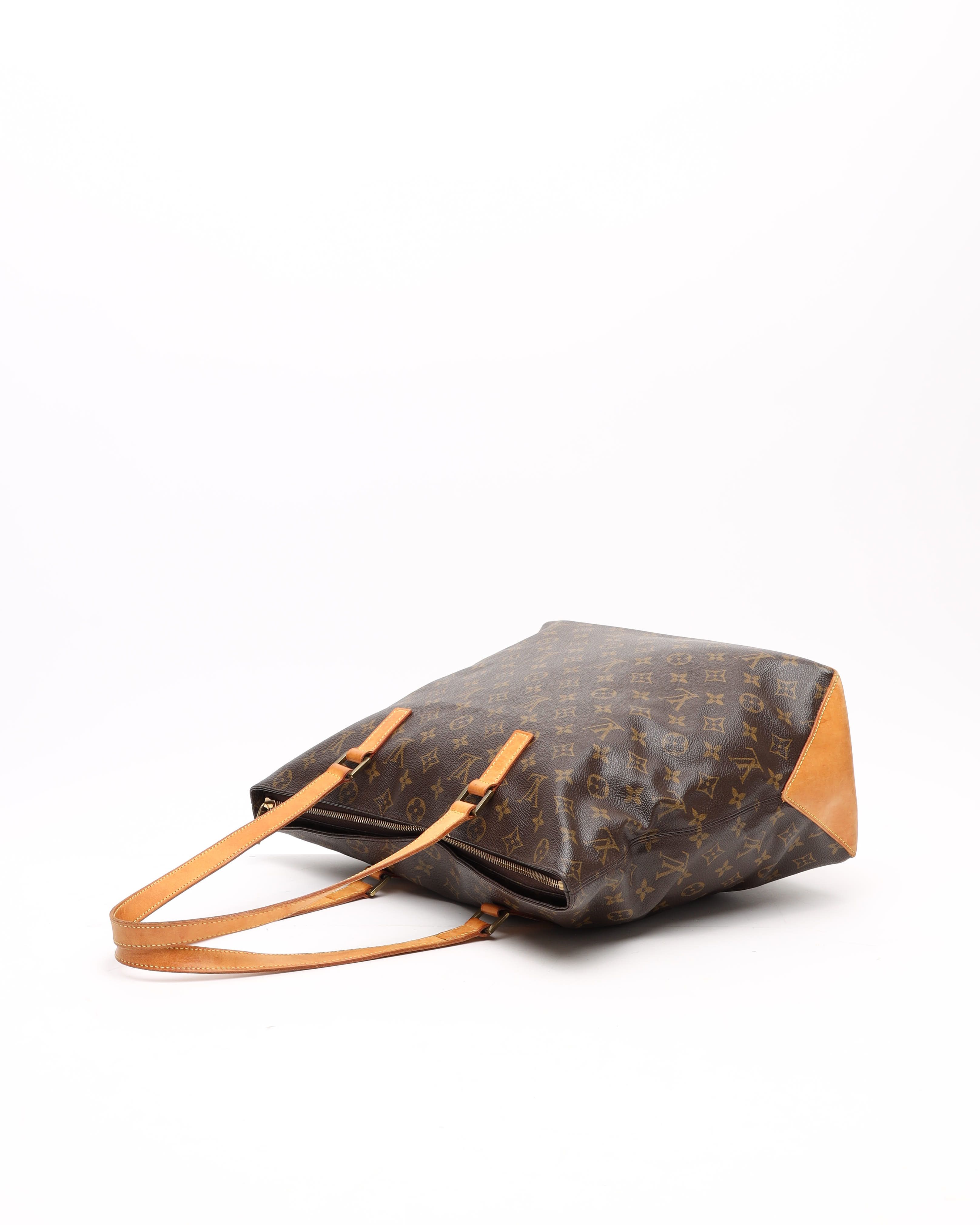 Pre-owned Louis Vuitton Monogram Cabas Mezzo Bag In Brown