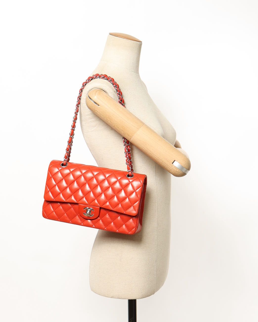 Pre-owned Chanel Classic Medium Double Flap Bag In Red