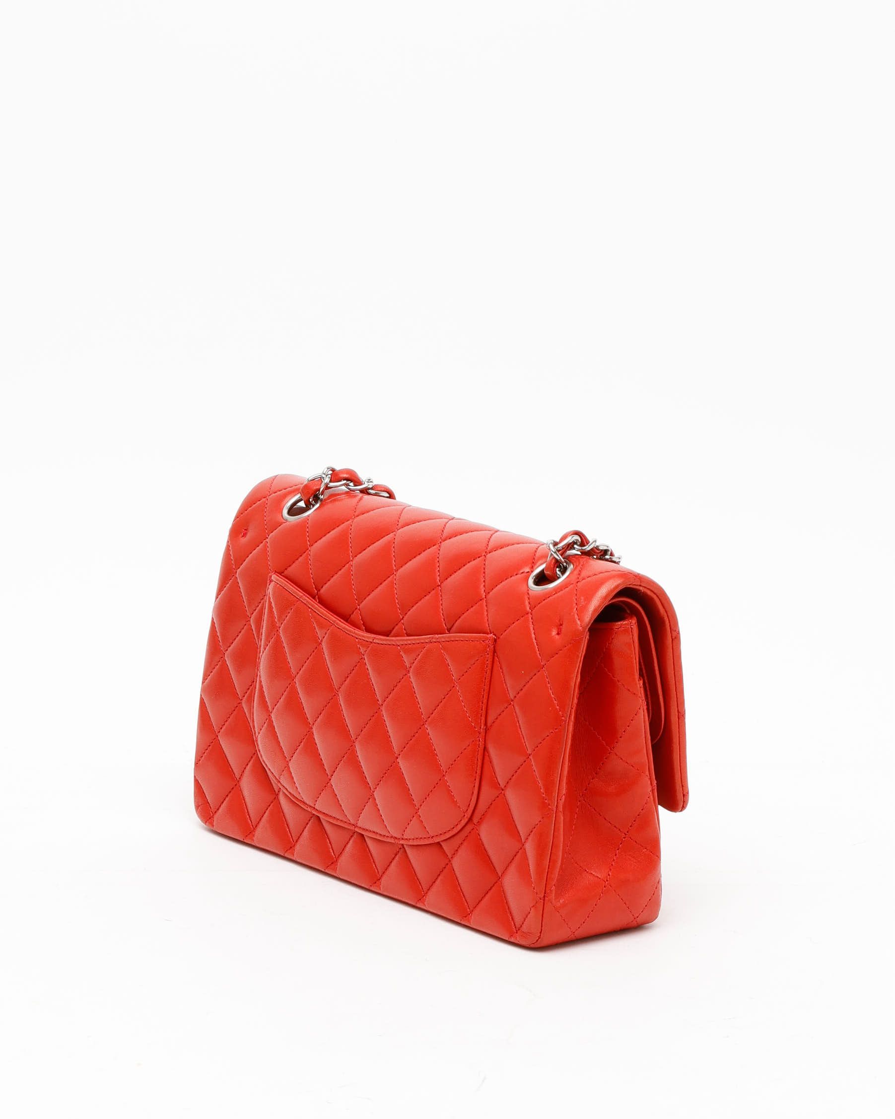 Pre-owned Chanel Classic Medium Double Flap Bag In Red