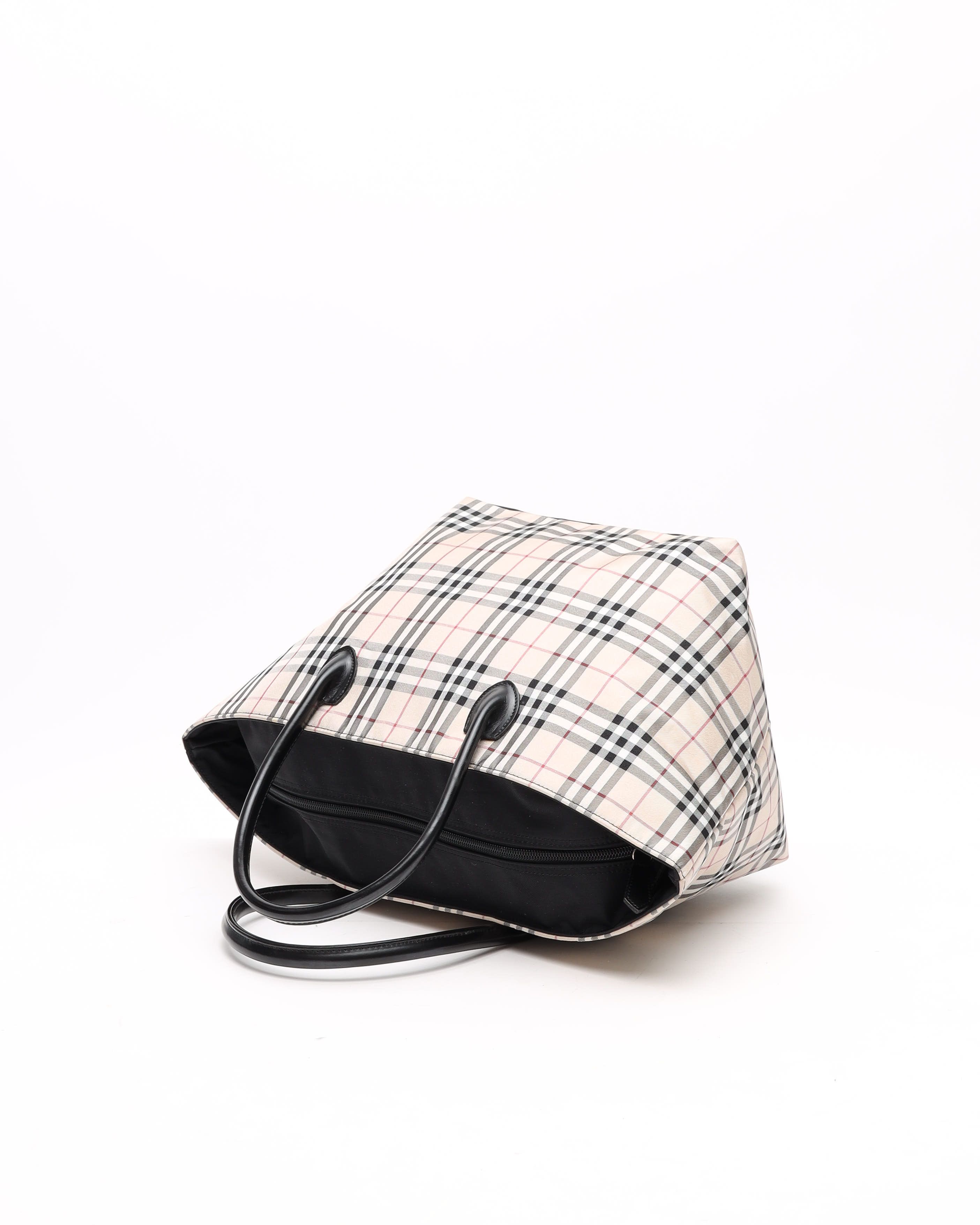 Burberry Nova Check Tote Bag In Sand