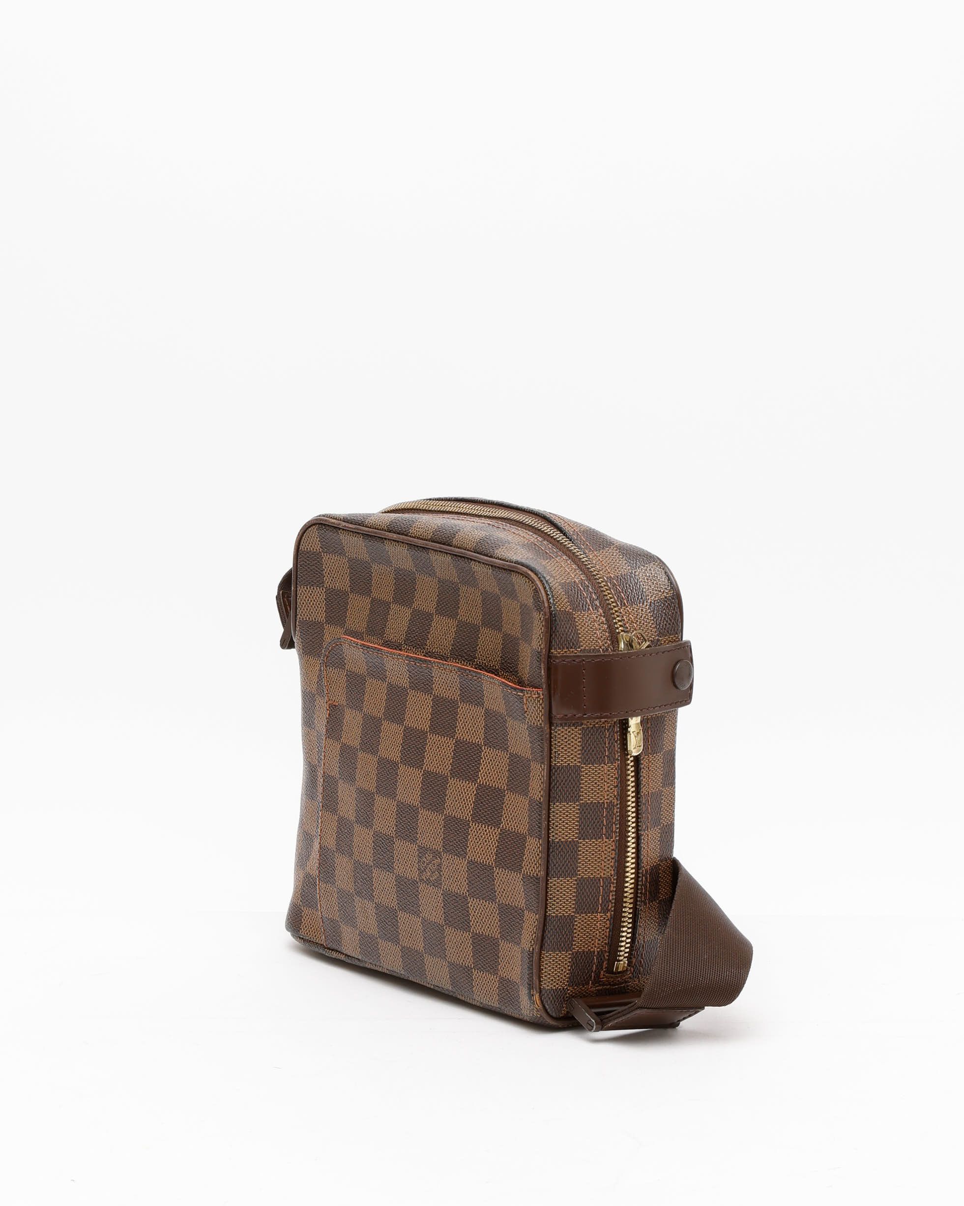 Pre-owned Louis Vuitton Damier Olav Pm Bag In Brown