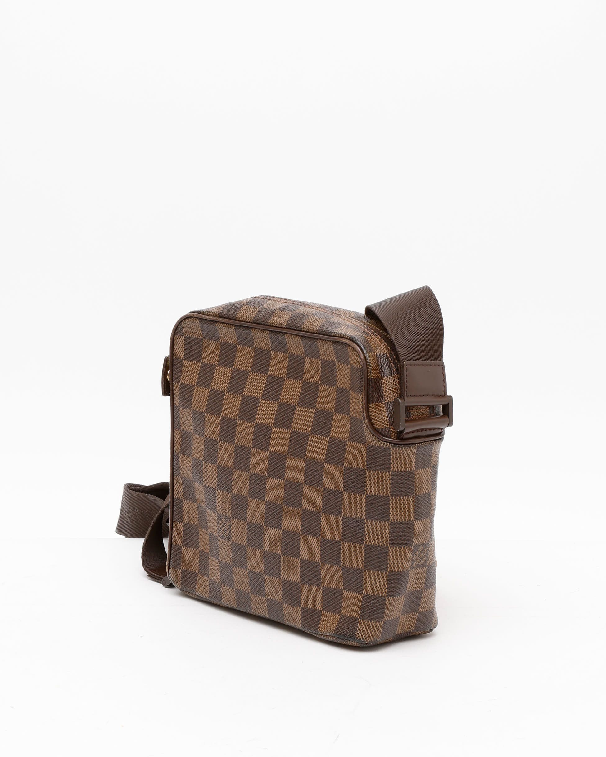 Pre-owned Louis Vuitton Damier Olav Pm Bag In Brown