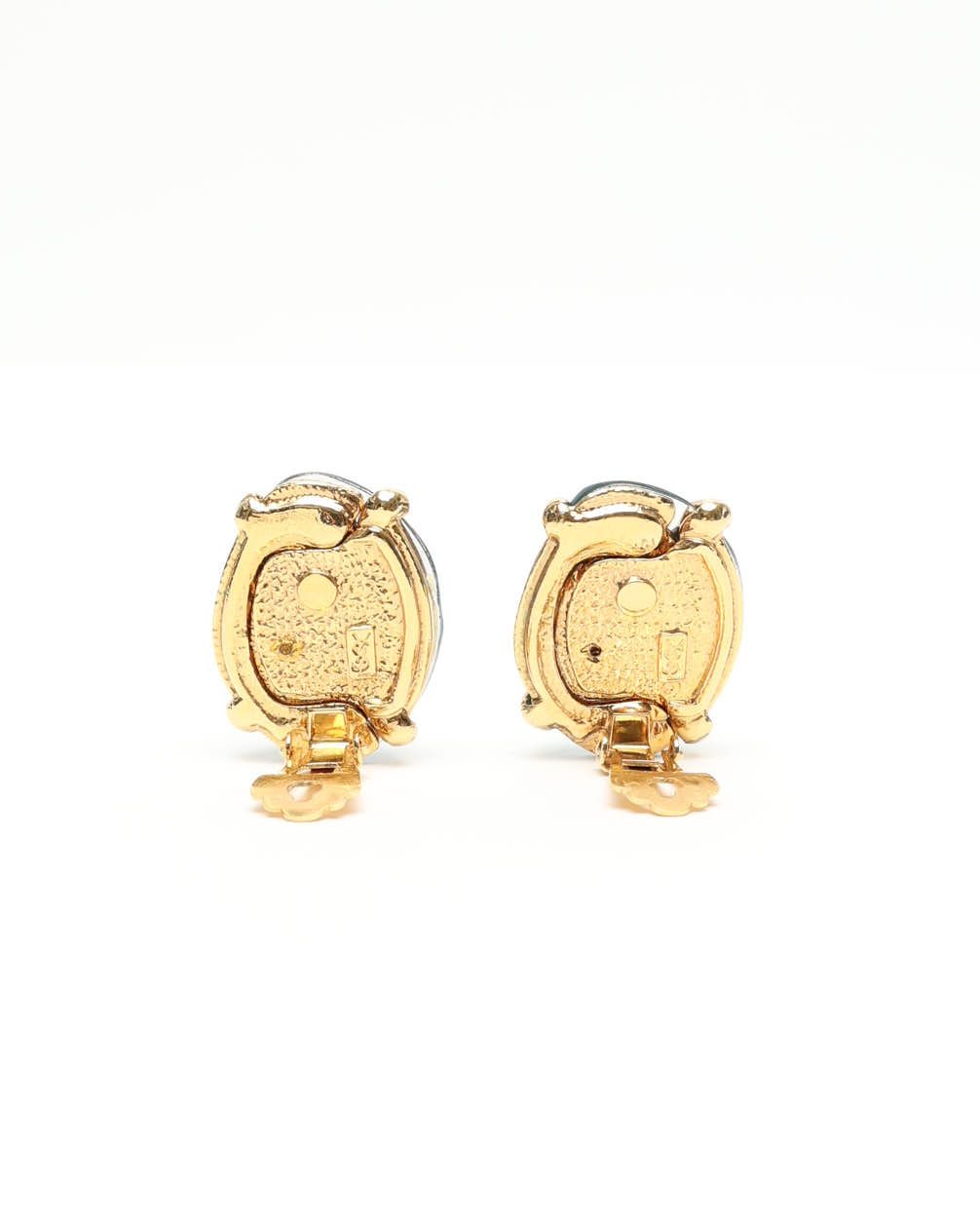 Saint Laurent Vintage Stone Clip-on Earrings