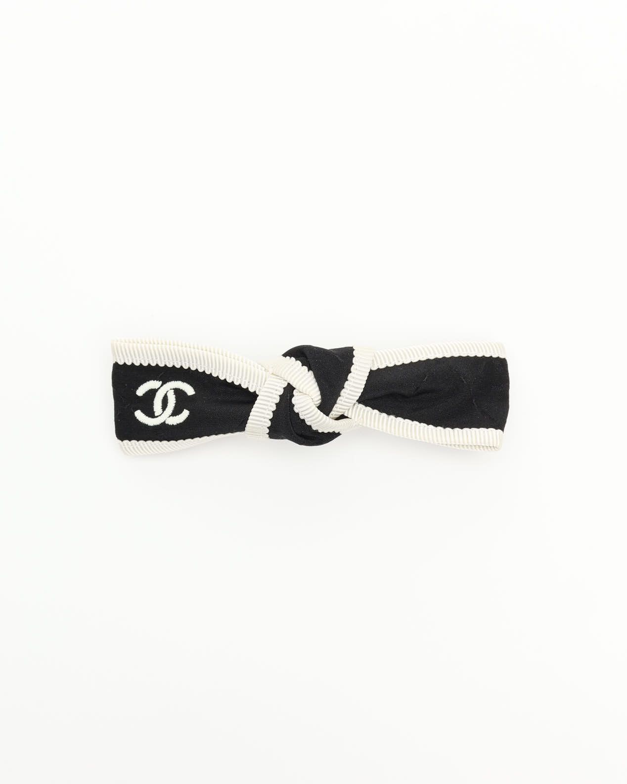 Pre-owned Chanel Coco Mark Ribbon Hair Clip