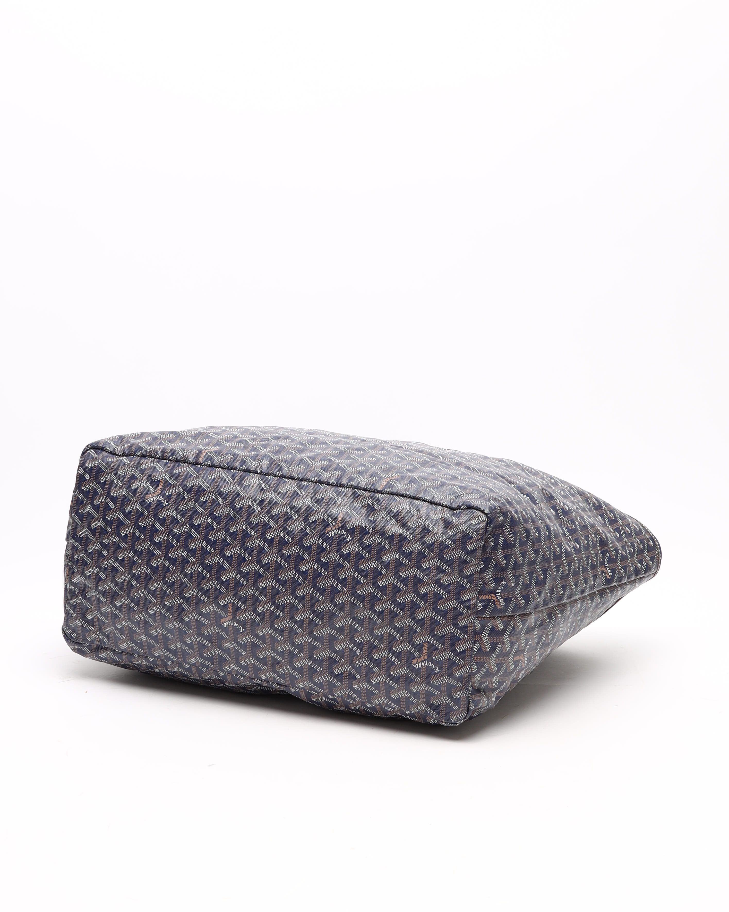 Pre-owned Goyard Saint Louis Gm Tote Bag In Blue
