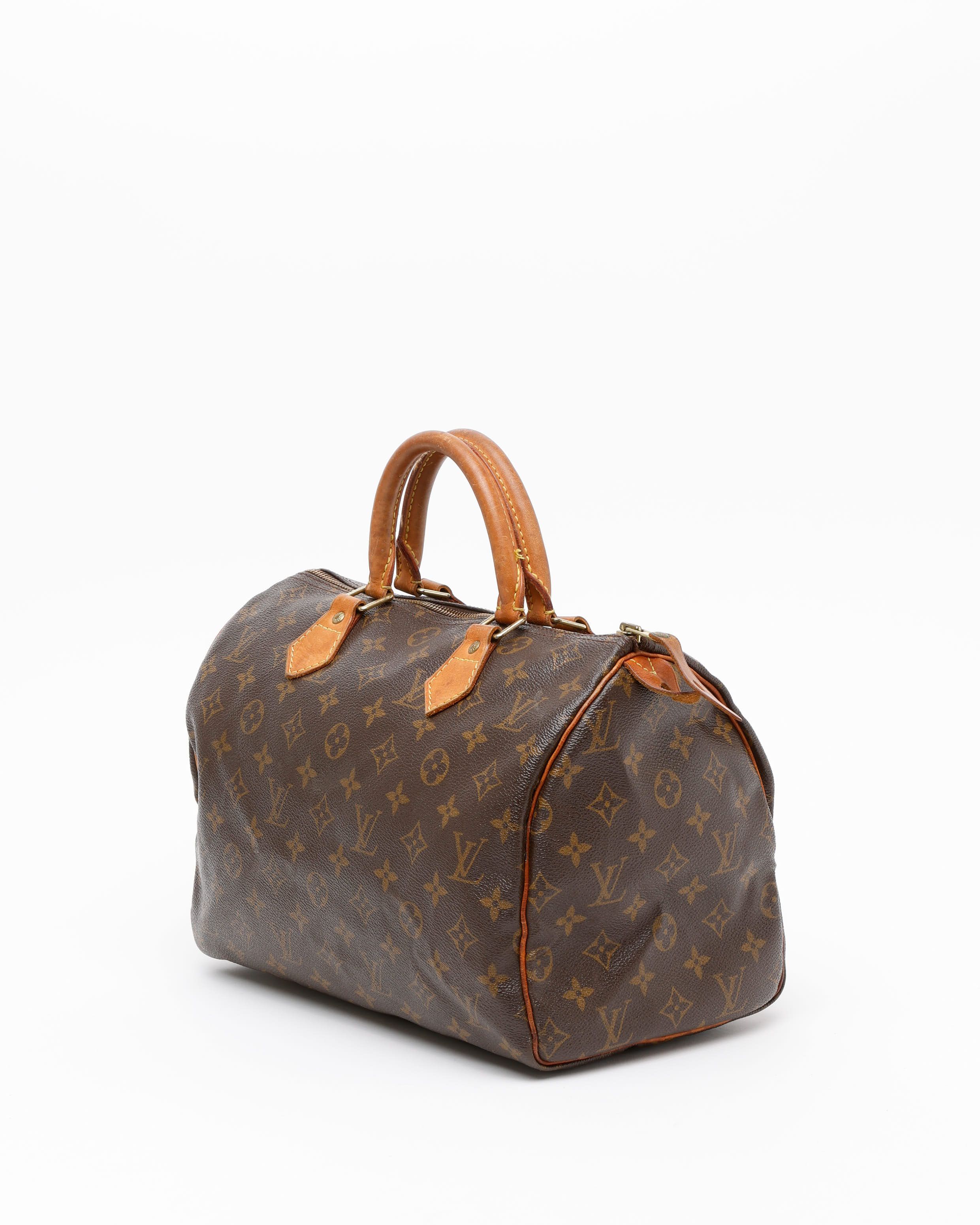 Pre-owned Louis Vuitton Monogram Speedy 30 Bag In Brown