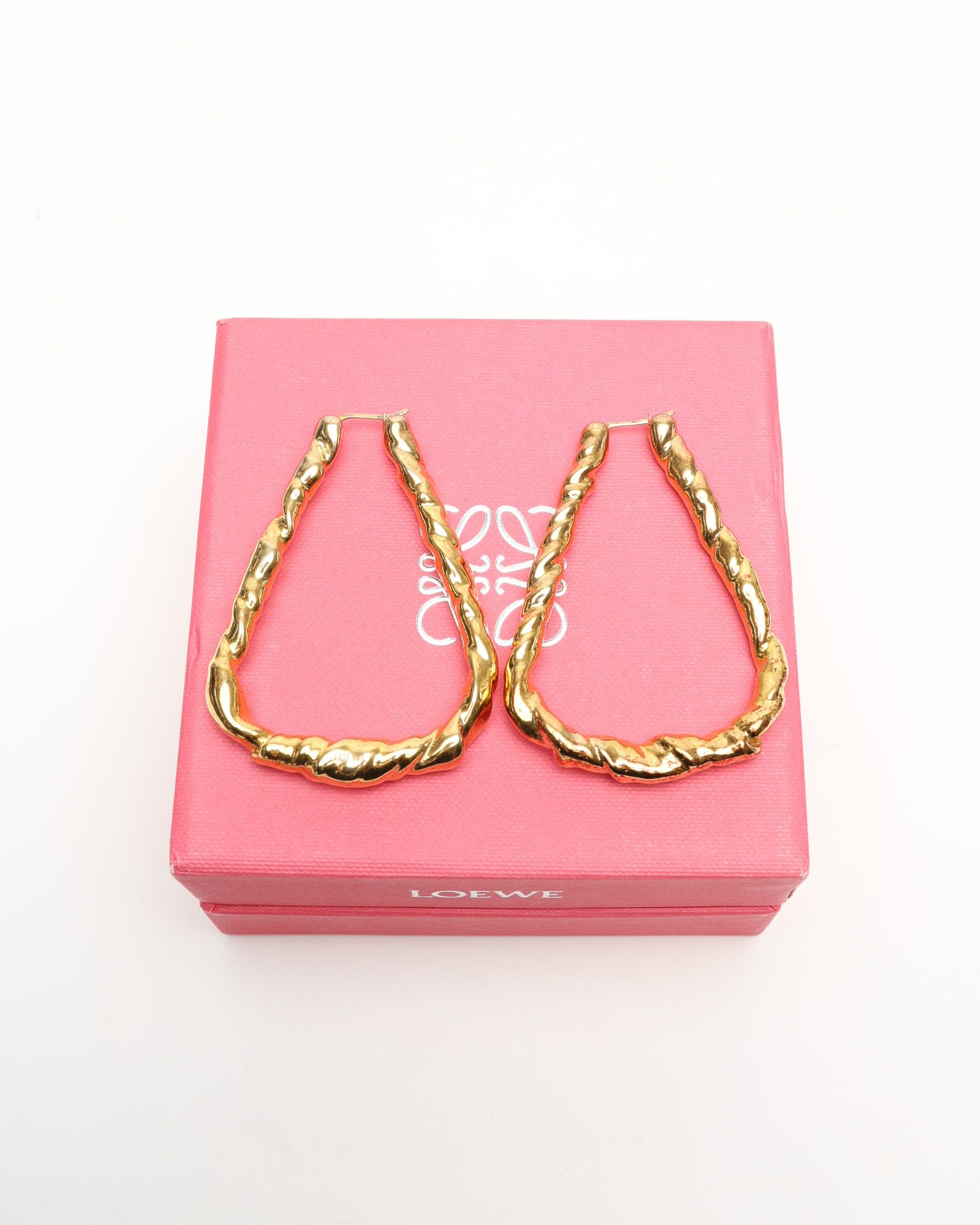 Loewe Twist Hoops Earrings In Gold