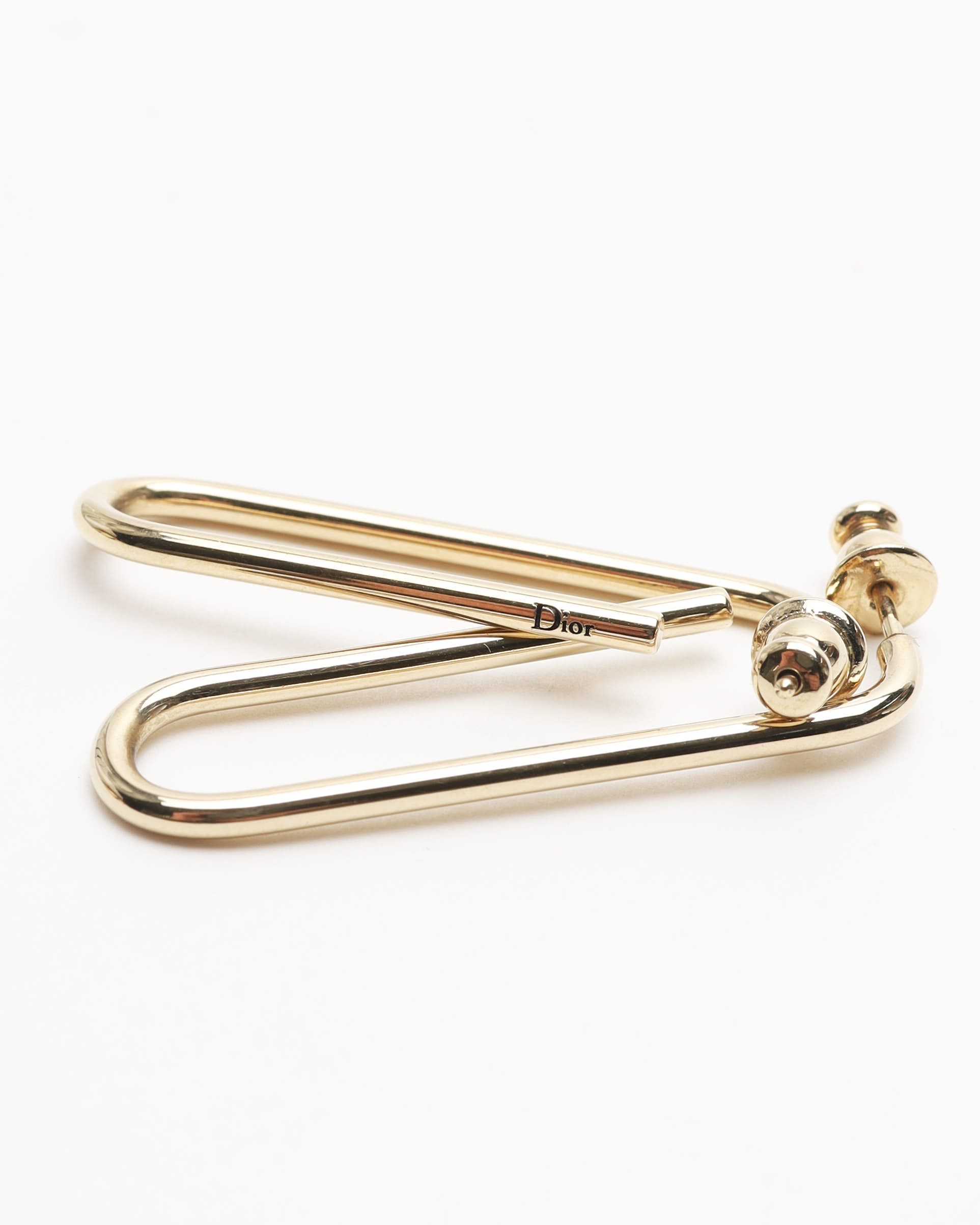 Dior Christian  Square Earrings In Gold
