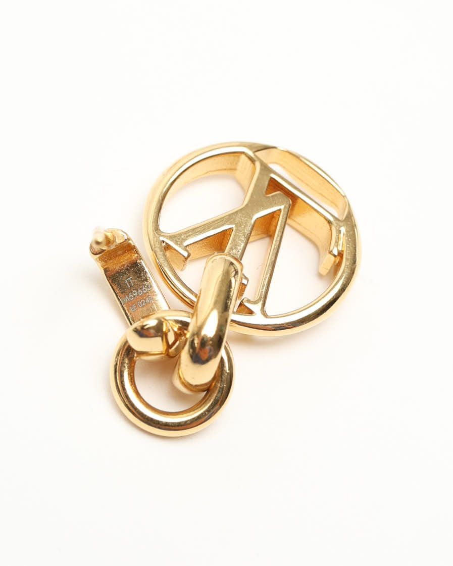 Pre-owned Louis Vuitton Blooming Hoop Earrings In Gold