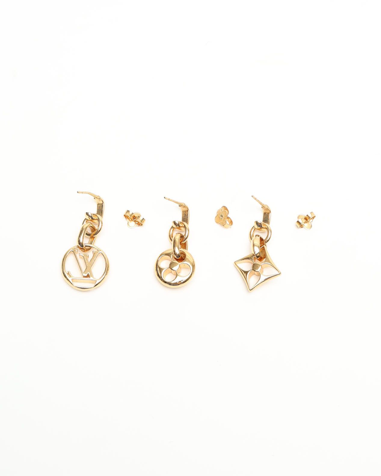 Pre-owned Louis Vuitton Blooming Hoop Earrings In Gold