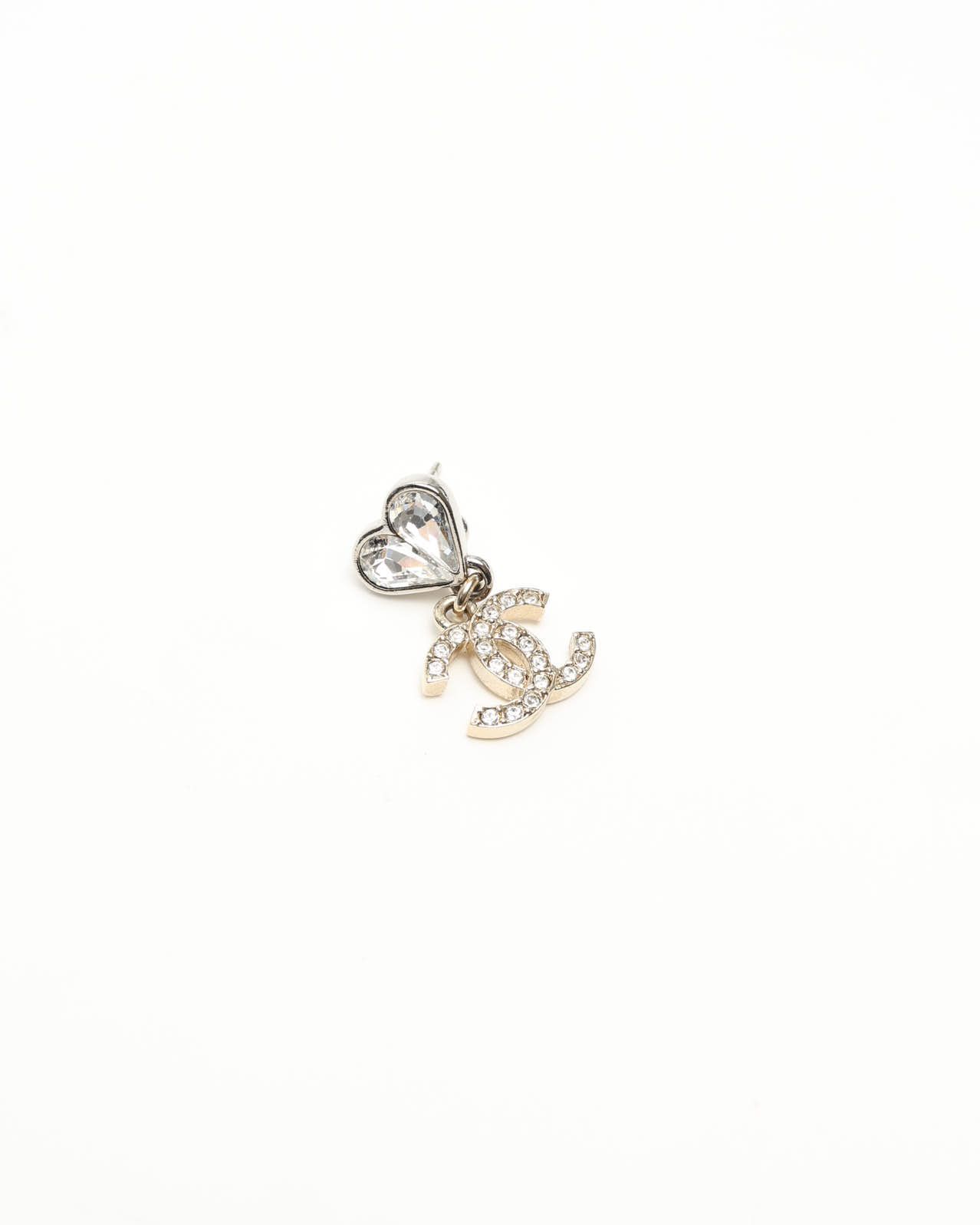 Pre-owned Chanel Coco Mark Rhinestone Earrings