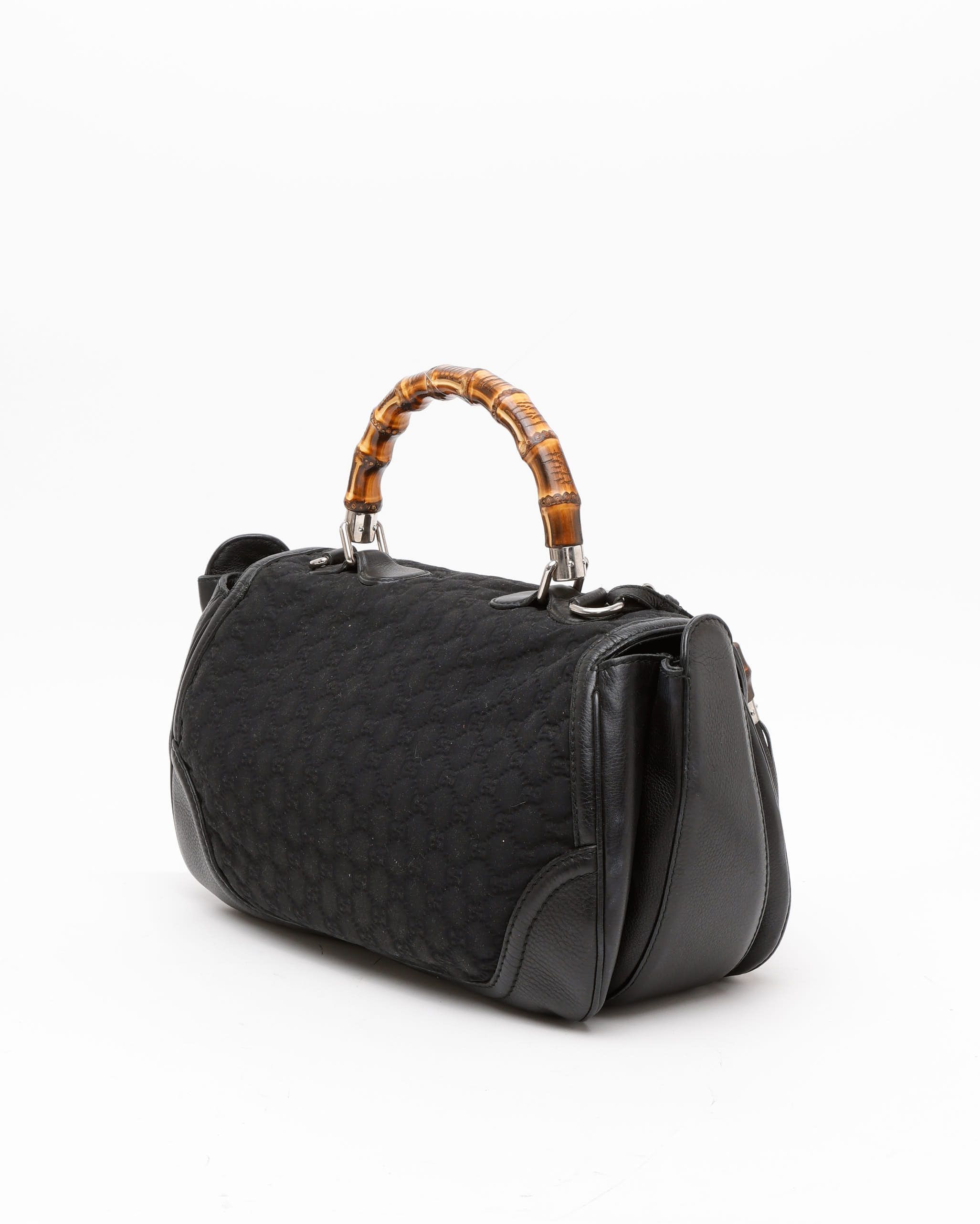 Gucci Large Gg Bamboo Bag In Black