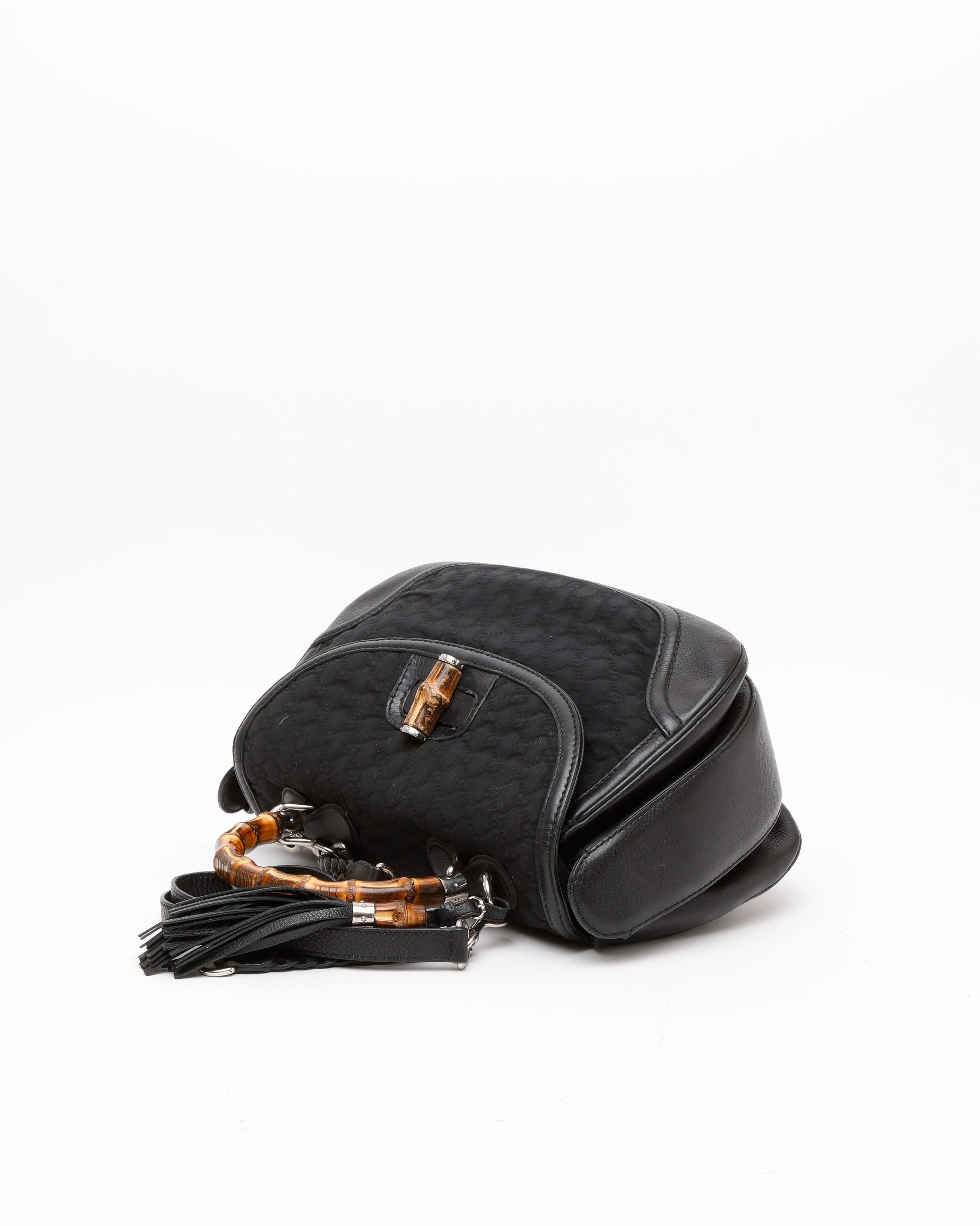 Gucci Large Gg Bamboo Bag In Black