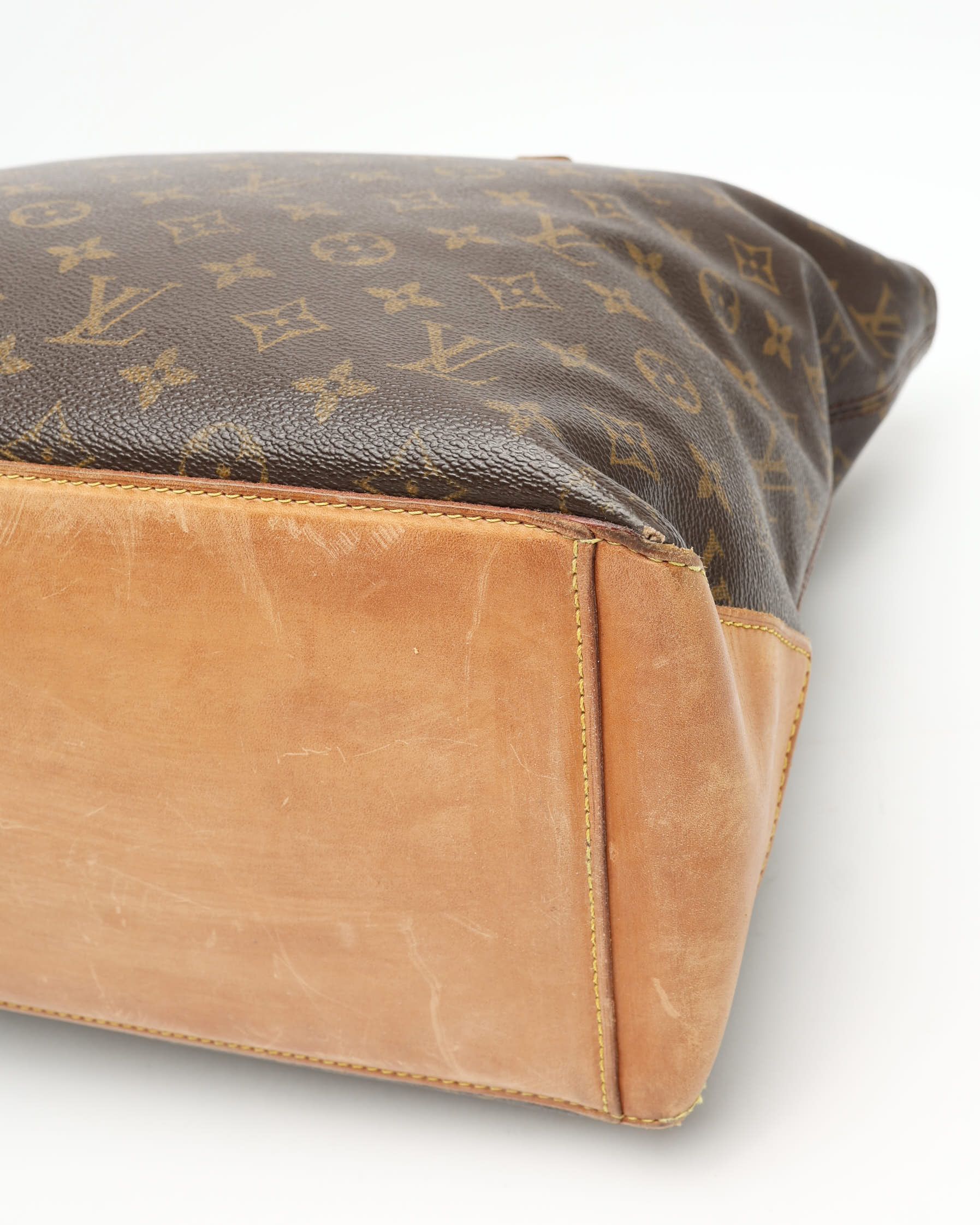 Pre-owned Louis Vuitton Monogram Cabas Mezzo Bag In Brown