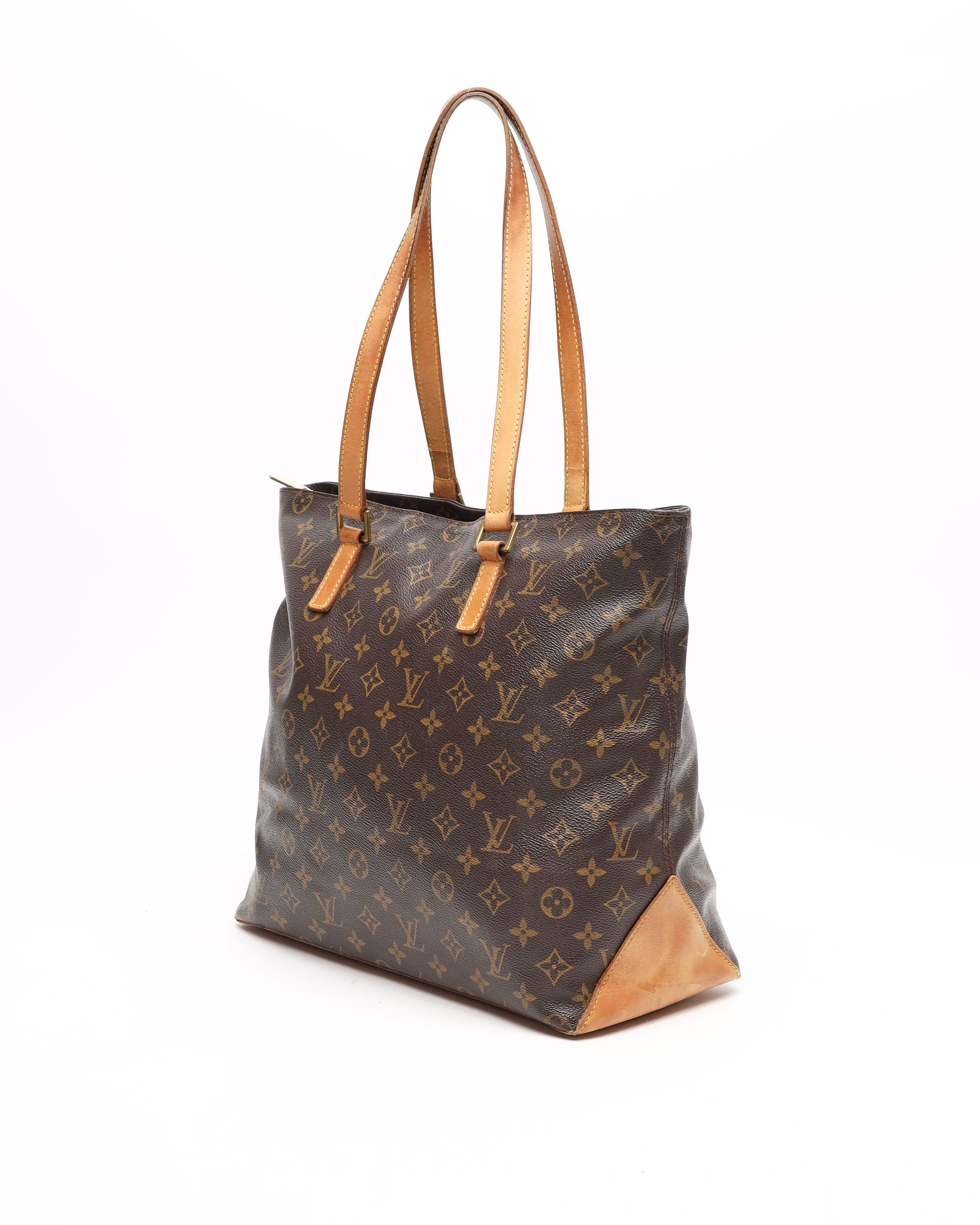 Pre-owned Louis Vuitton Monogram Cabas Mezzo Bag In Brown