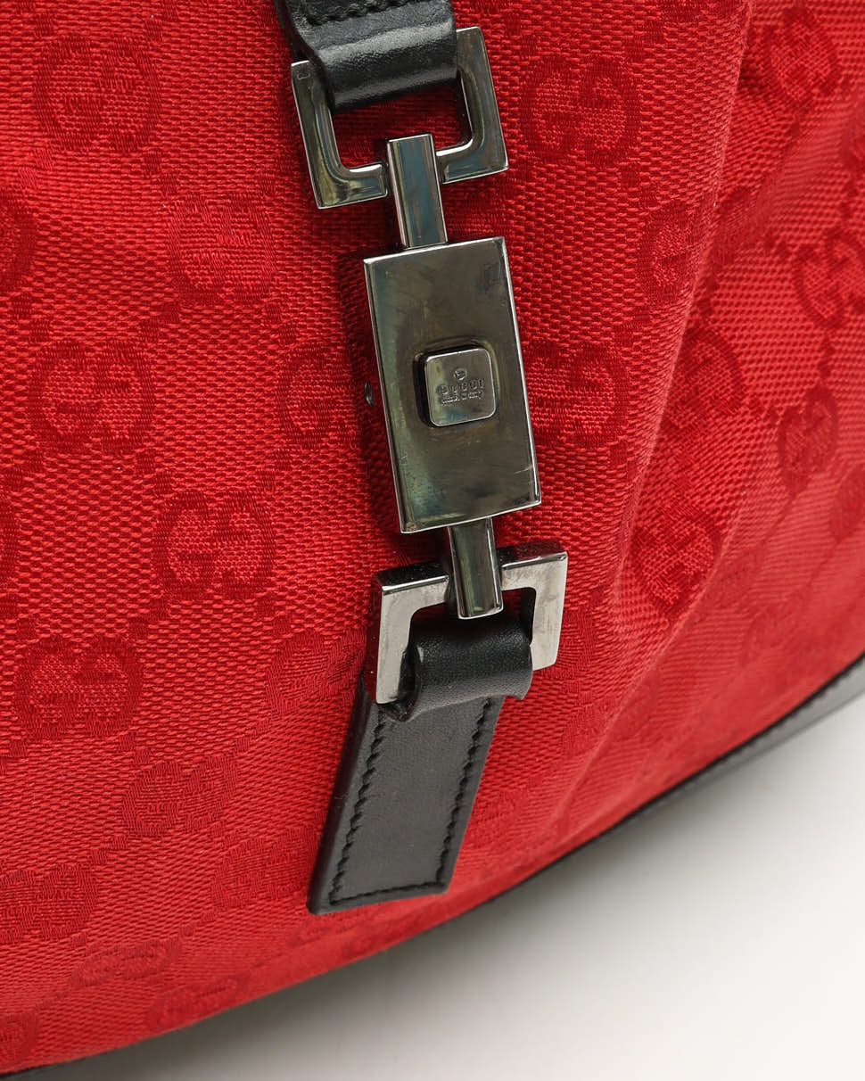 Gucci Gg Jackie Shoulder Bag In Red