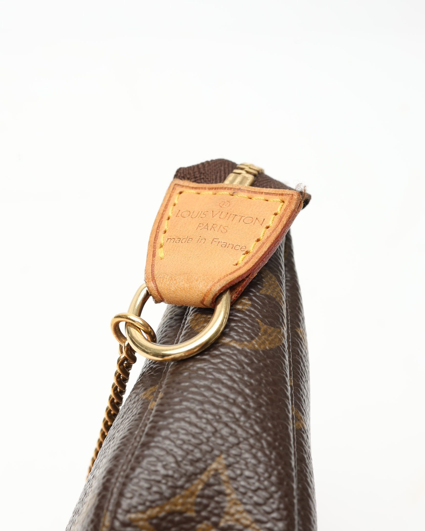Pre-owned Louis Vuitton Monogram Mini Pochette Accessories Bag In Brown