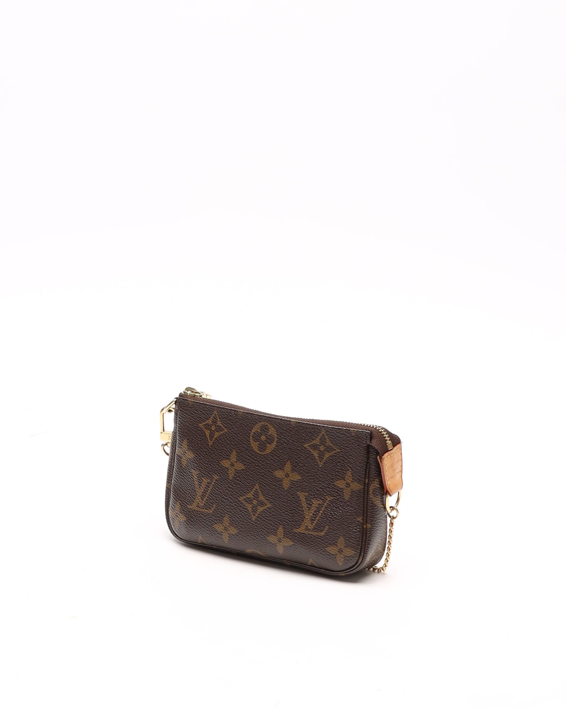 Pre-owned Louis Vuitton Monogram Mini Pochette Accessories Bag In Brown