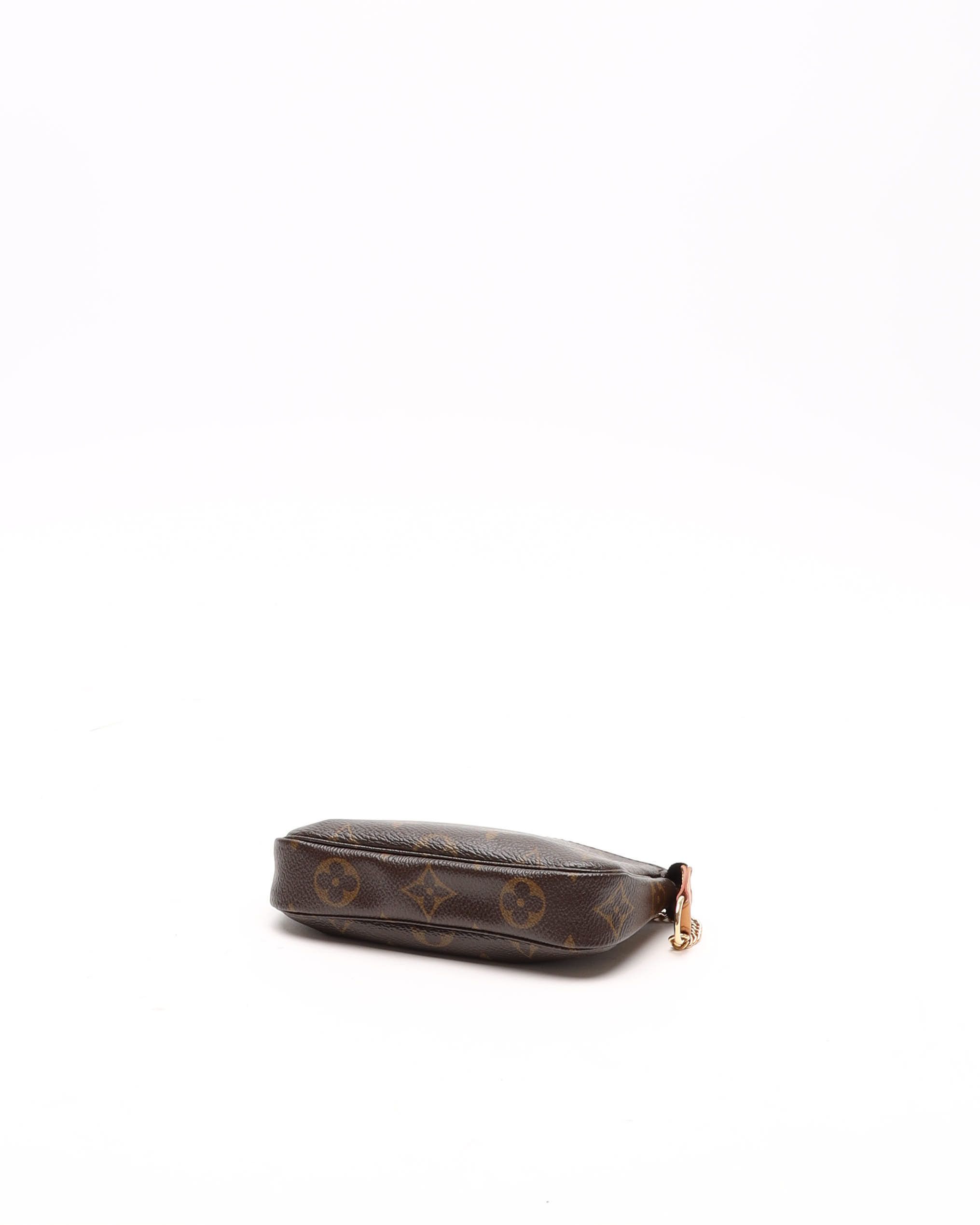 Pre-owned Louis Vuitton Monogram Mini Pochette Accessories Bag In Brown