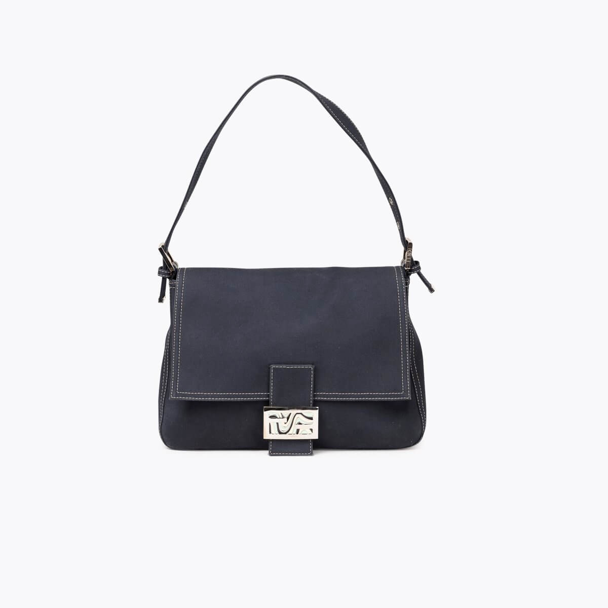 FENDI Canvas Mamma Baguette Shoulder Bag