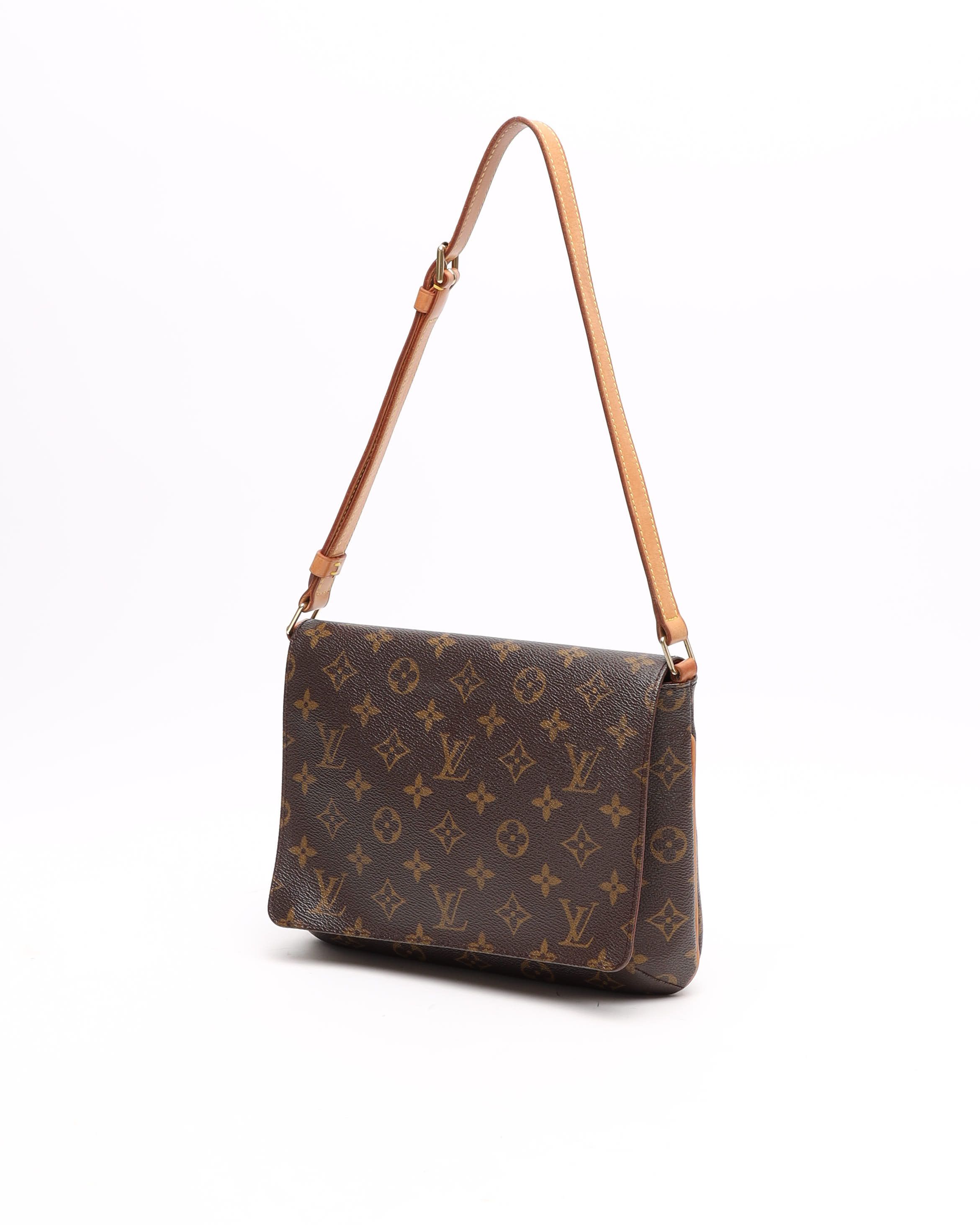 Pre-owned Louis Vuitton Monogram Musette Tango Bag In Brown