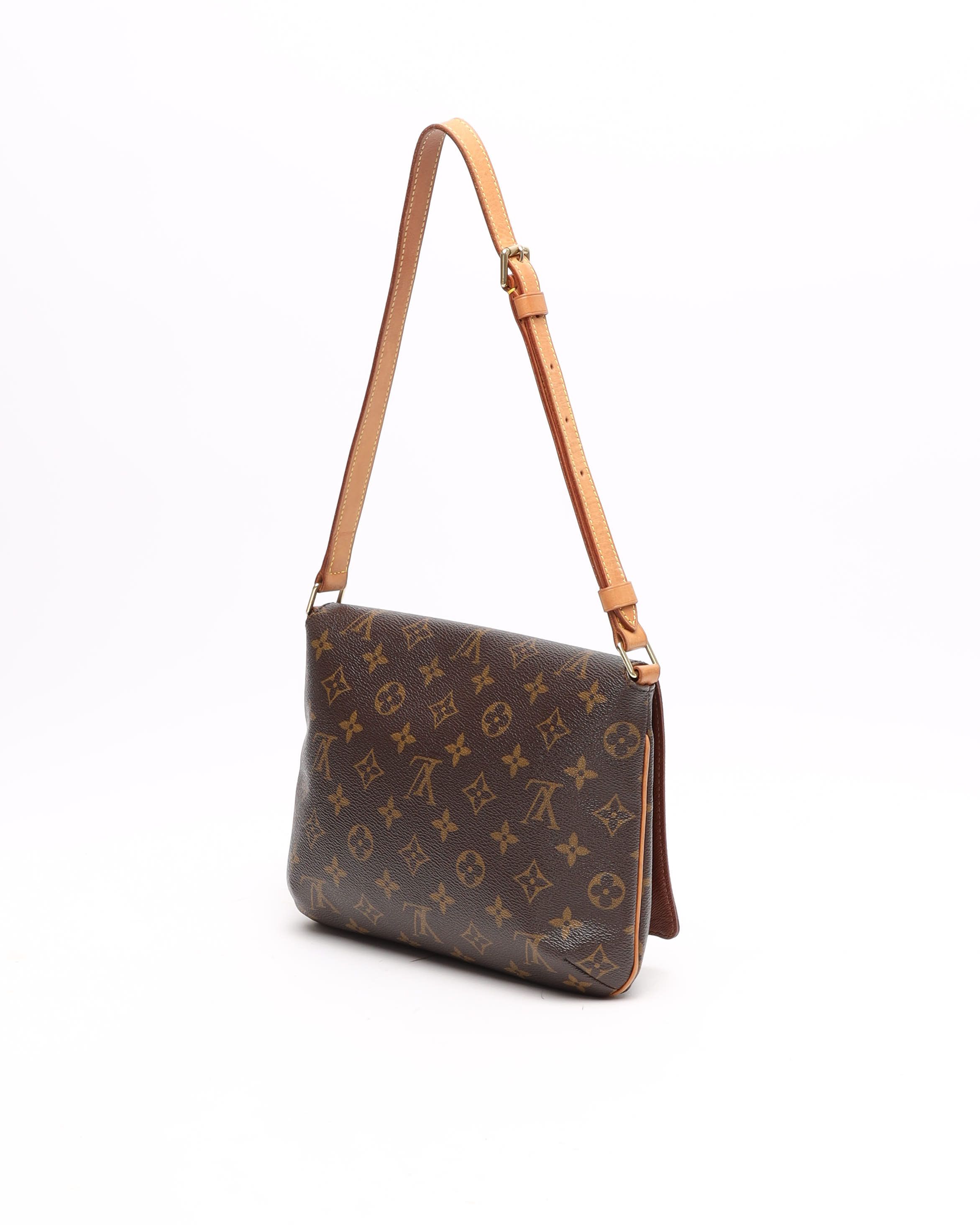 Pre-owned Louis Vuitton Monogram Musette Tango Bag In Brown