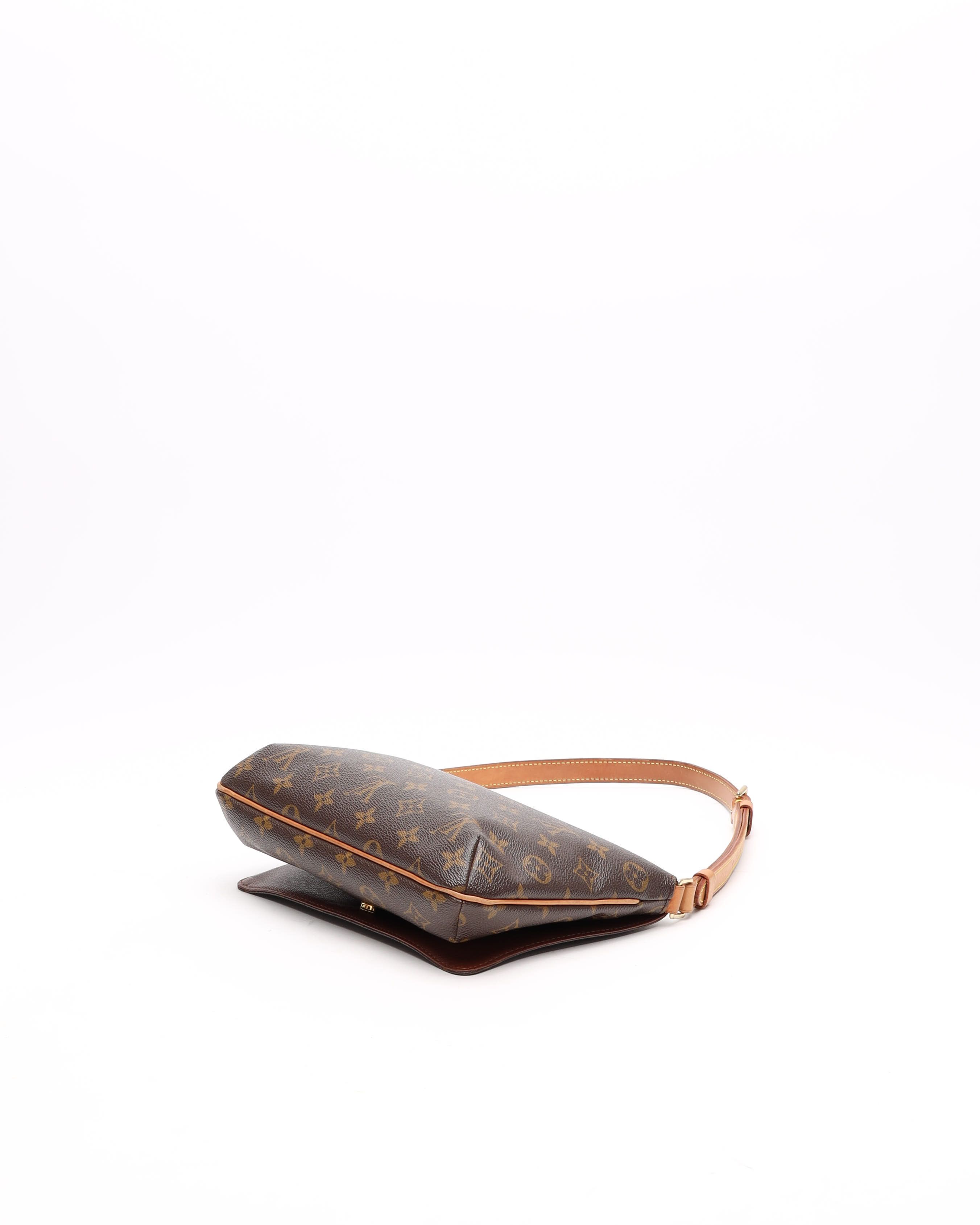 Pre-owned Louis Vuitton Monogram Musette Tango Bag In Brown