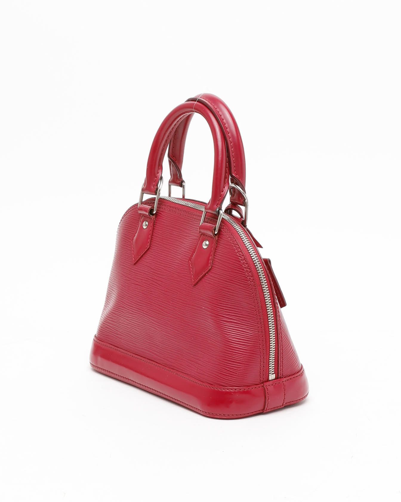 Pre-owned Louis Vuitton Epi Alma Bb Bag In Red